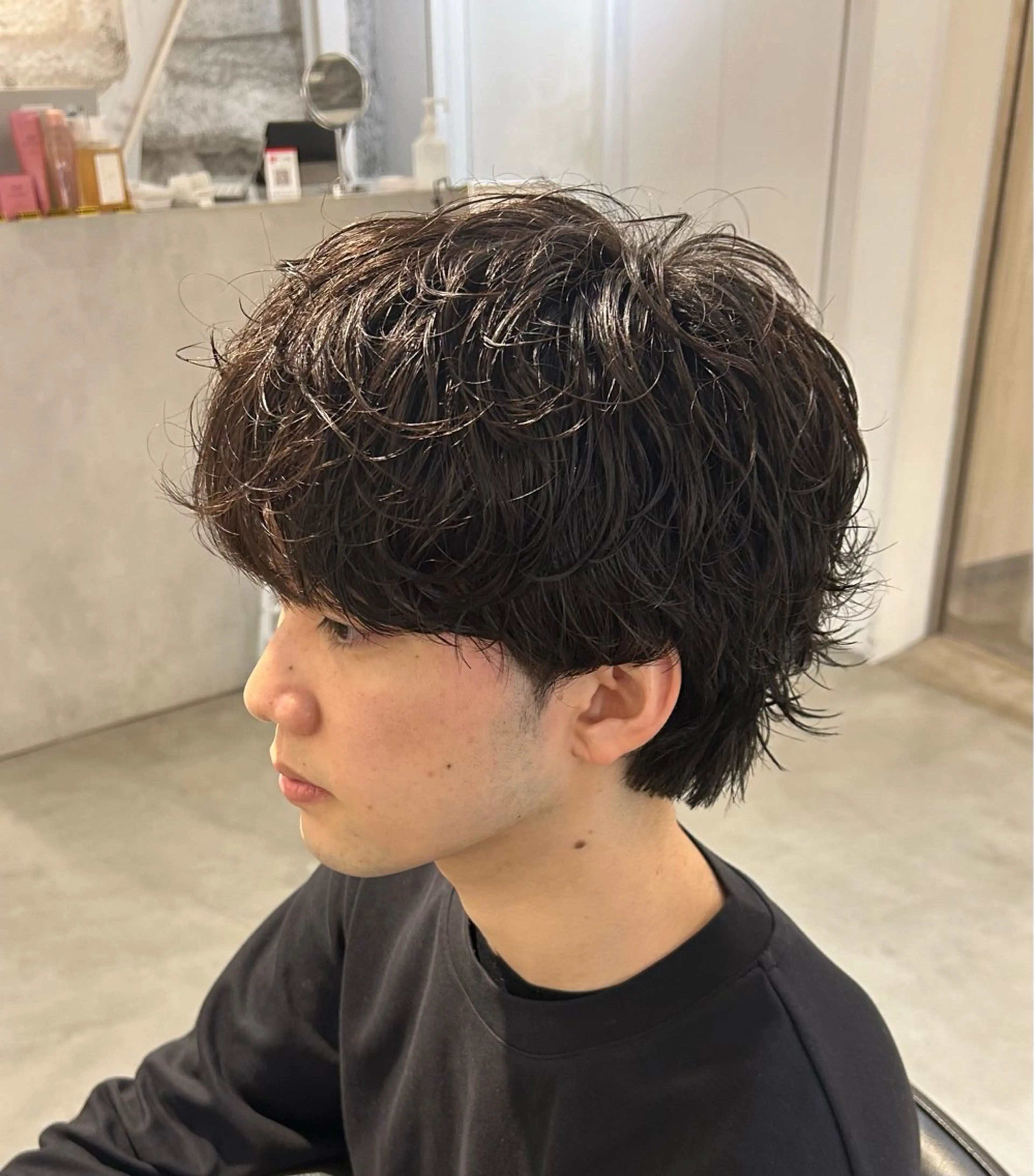 パーマ メンズ カット パーマ 💈毛流れ センターパート💈のヘアスタイル
