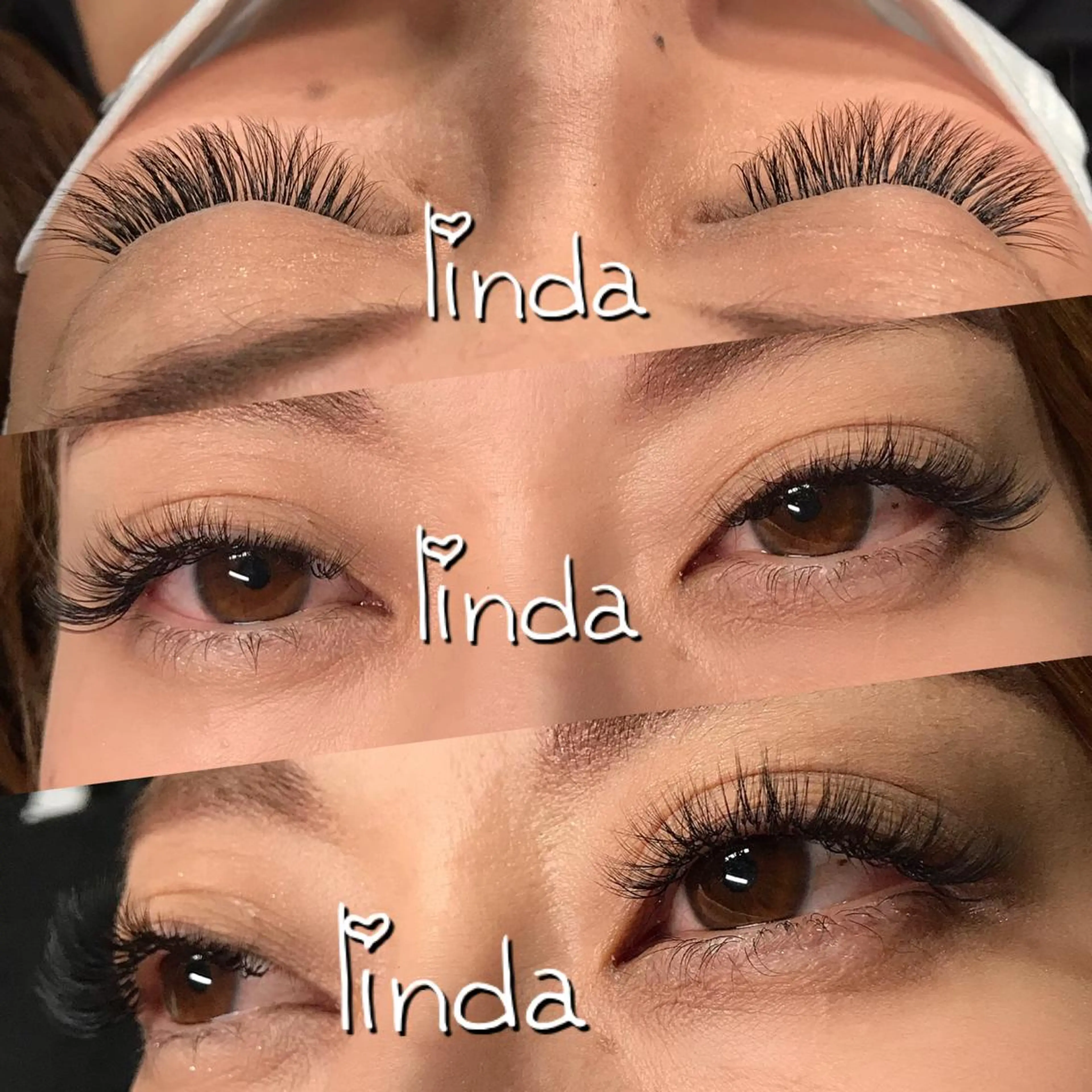 マツエク・マツパ 付け放題 目尻長め ボリュームラッシュ linda lashesのマツエク・マツパデザイン