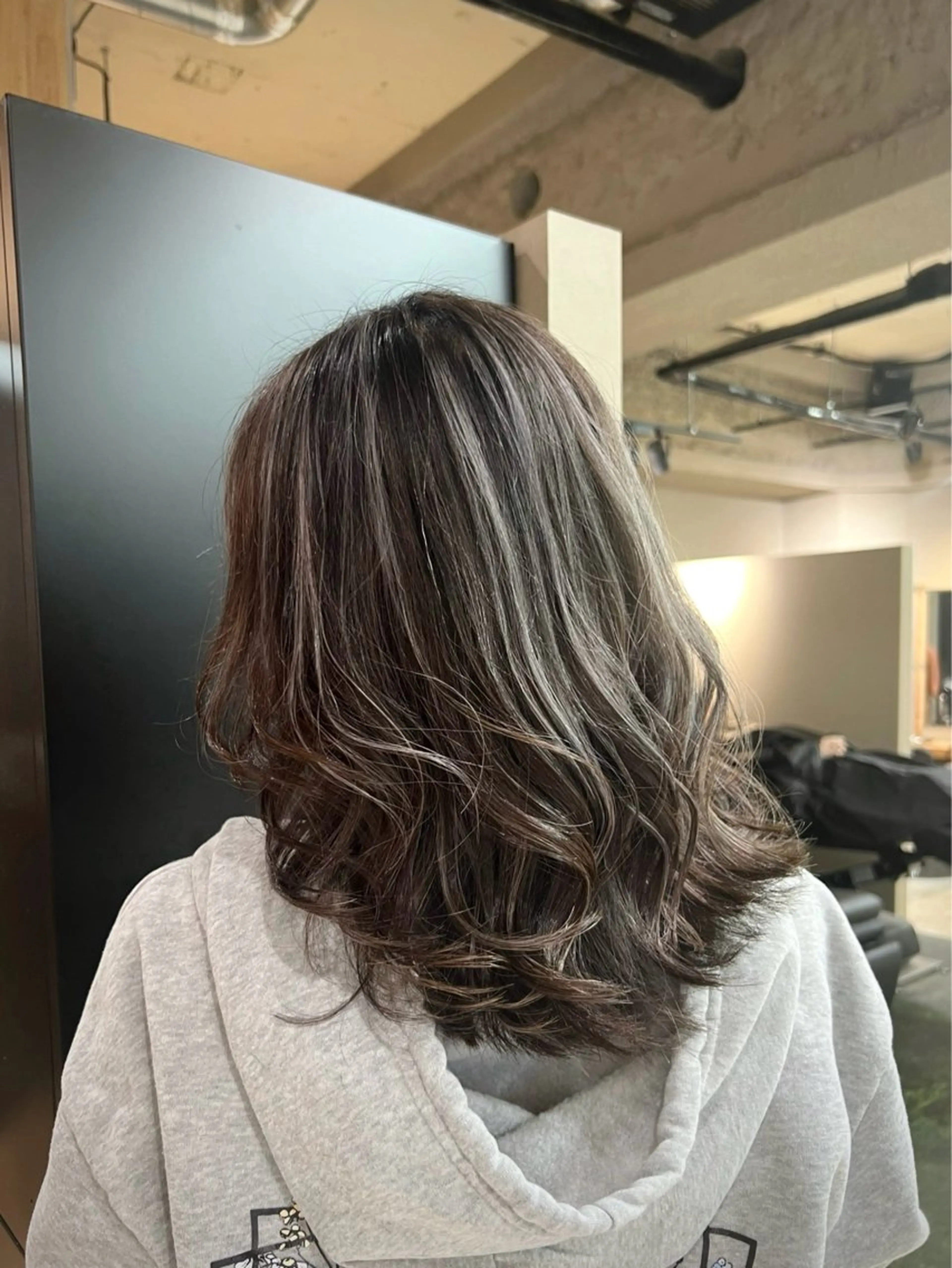 セミロング カラー 💖難波レイヤー カット💖ツバサのヘアスタイル