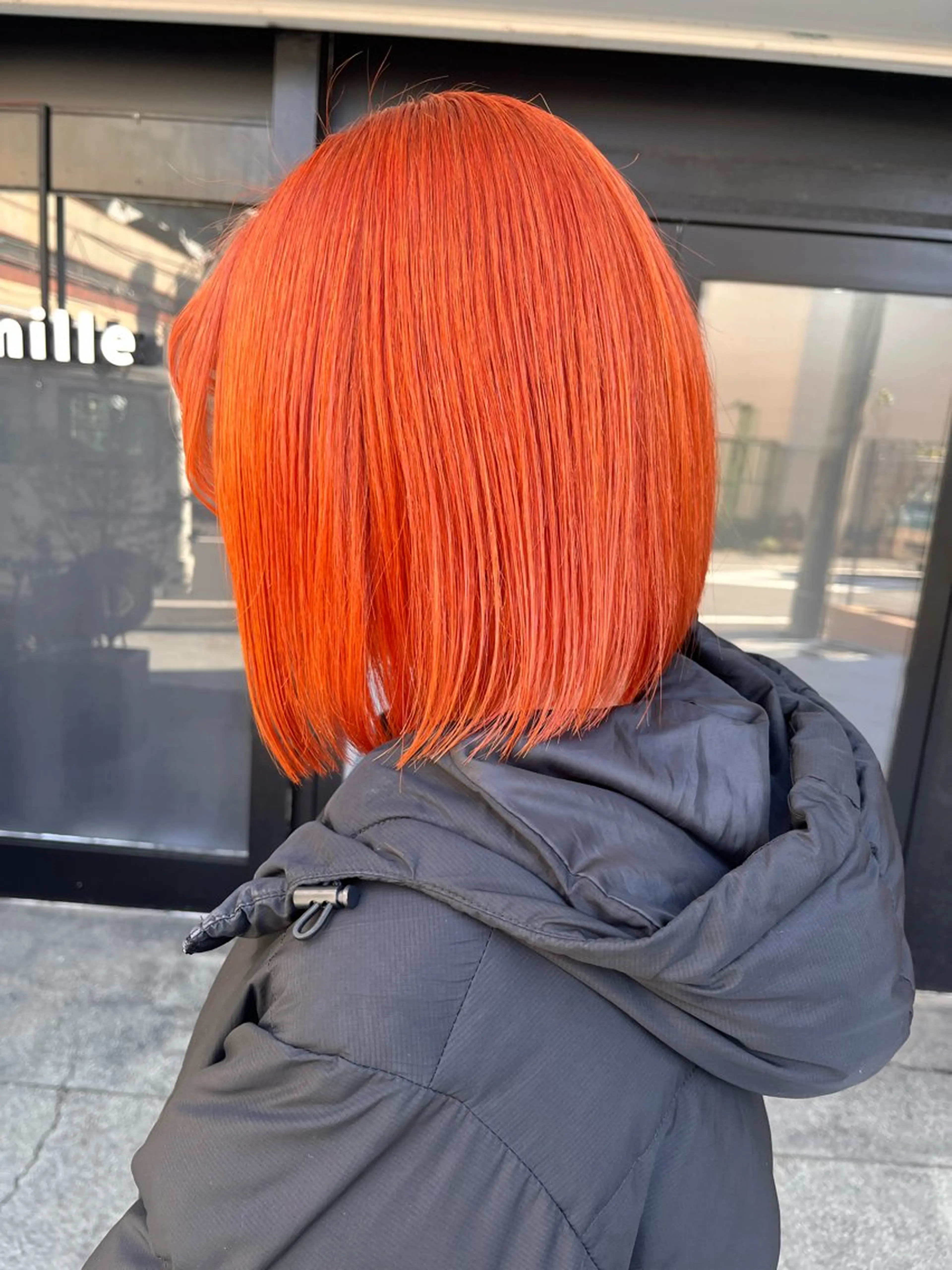 ミディアム カラー オレンジ カット ヘアカラー トリートメント 透明感カラー/パーマ 🌀アオノアユミのヘアスタイル