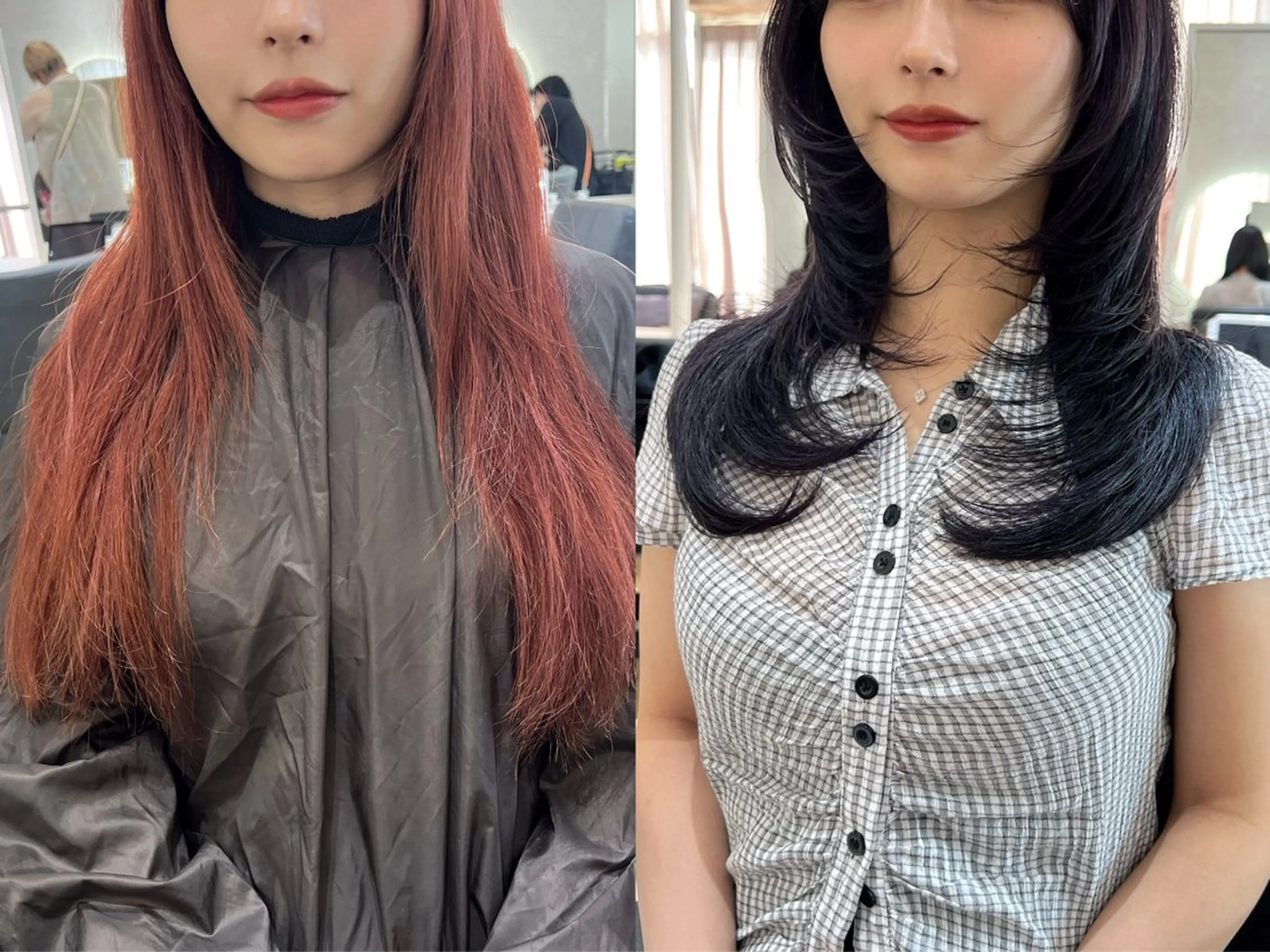 ロング カラー ベージュカラー グレージュ インナーカラー ミルクティーベージュ 顔まわりレイヤー カット ヘアカラー トリートメント 韓国🇰🇷レイヤー おくれ毛/顔まわりのヘアスタイル
