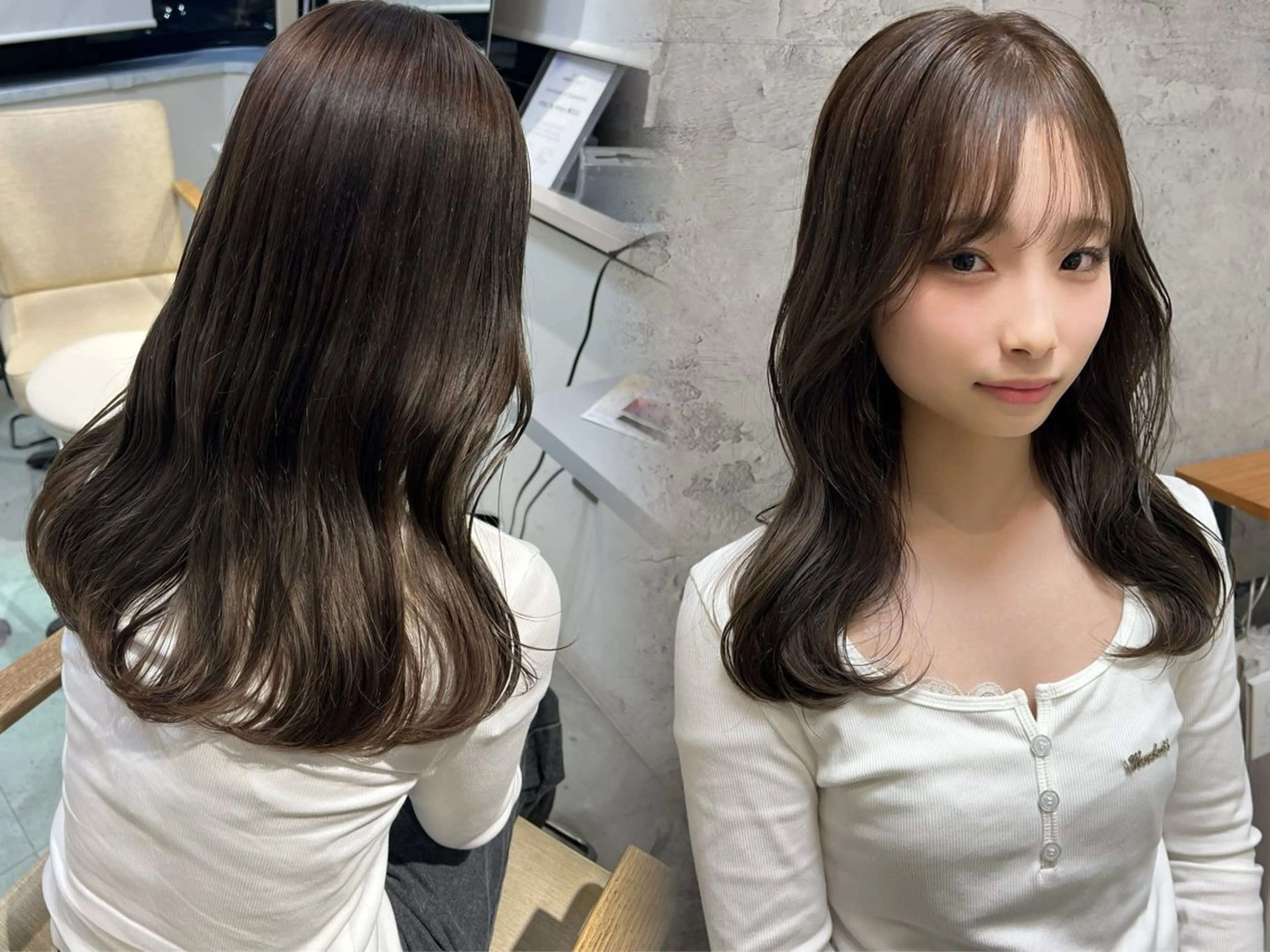 セミロング カラー ブリーチ 透明感カラー ブリーチなしカラー ヘアカラー ayaka🫧 中明度カラーのヘアスタイル