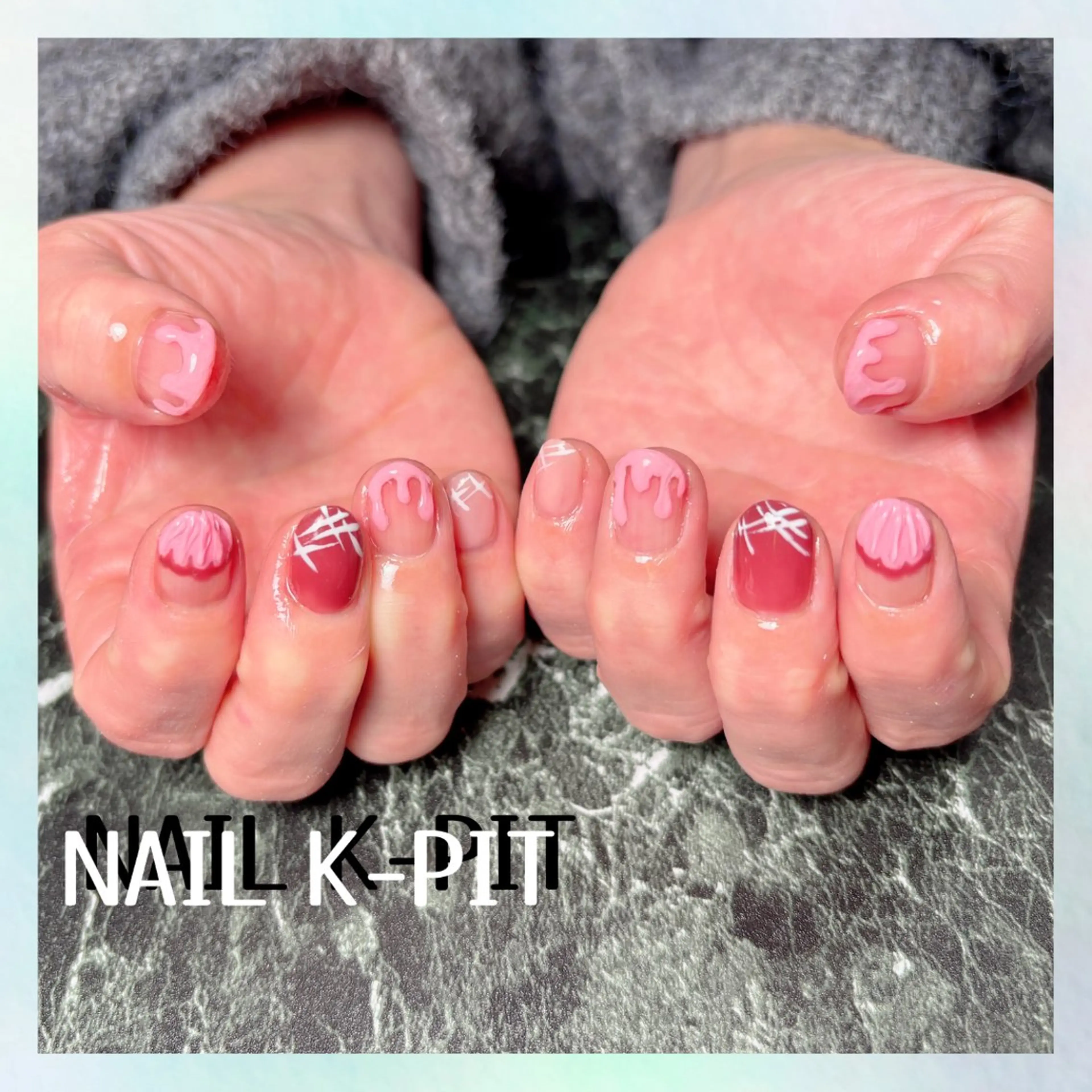 ネイル フットネイル ジェルネイル バレンタイン ハンドネイル NAIL K-PIT ネイル ケーピットのネイルデザイン