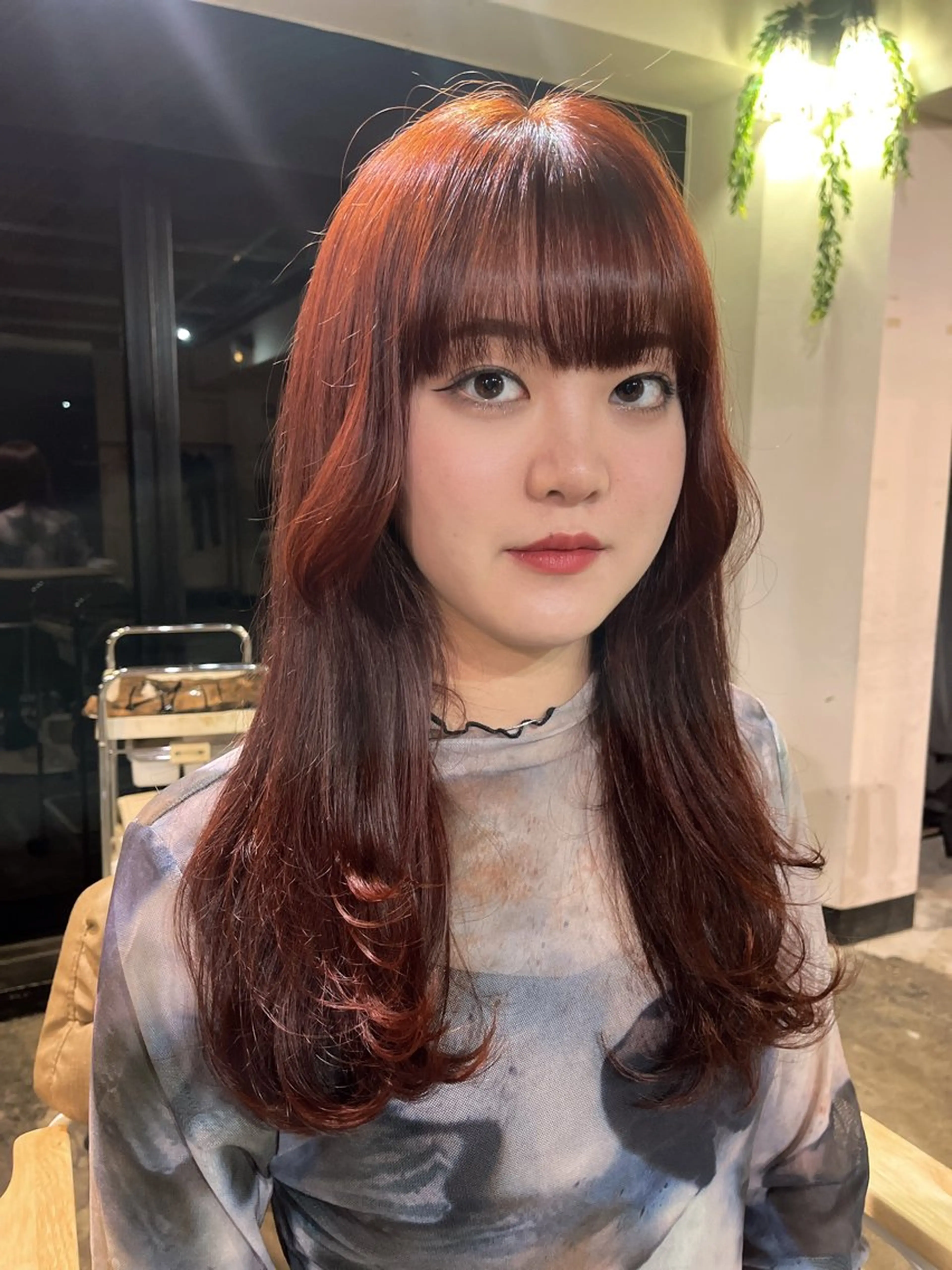 ロング カラー ヘアカラー YUNA🍒 暖色カラーのヘアスタイル