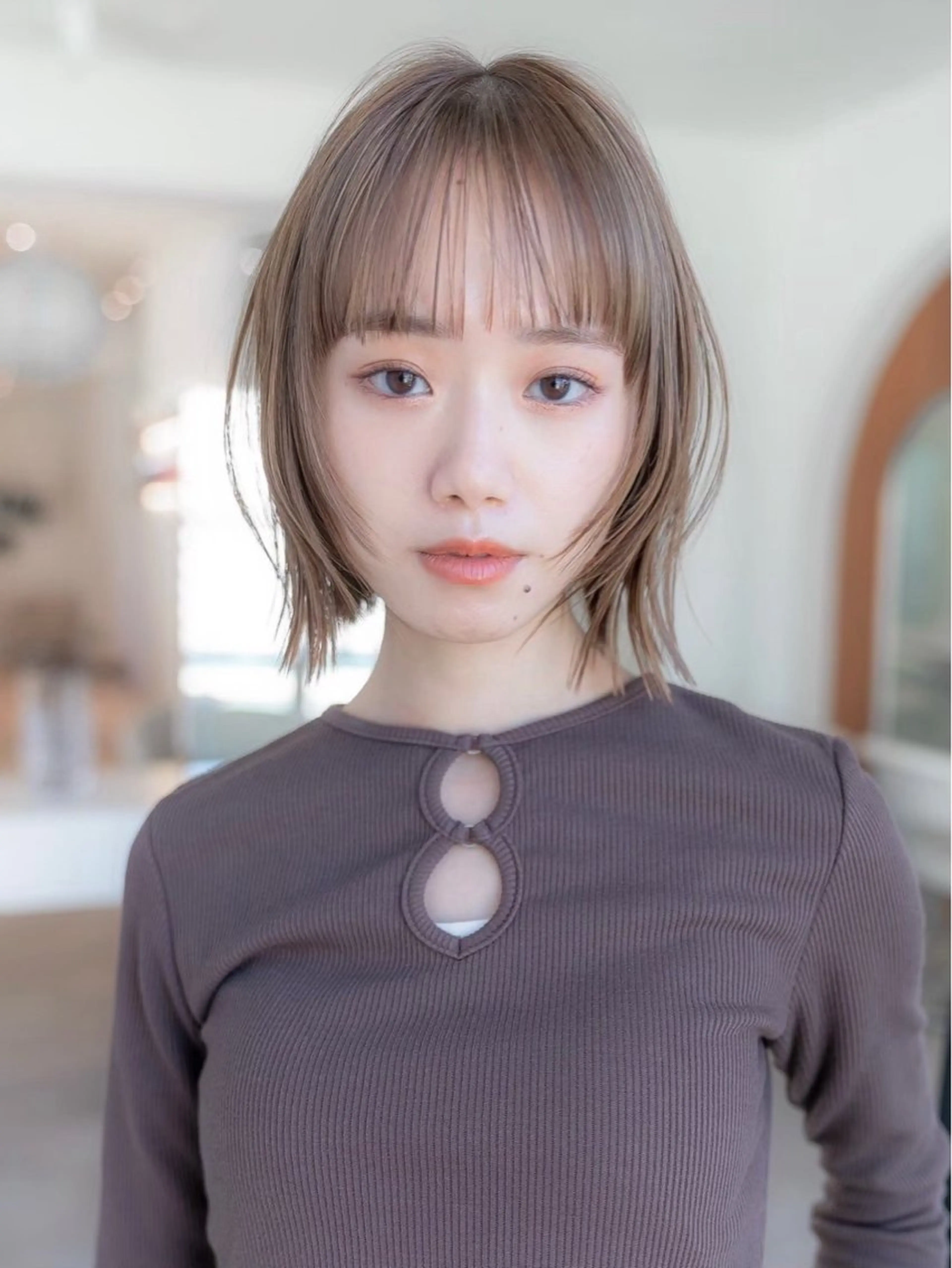 ミディアム ヘアカラー ところ あいりのヘアスタイル