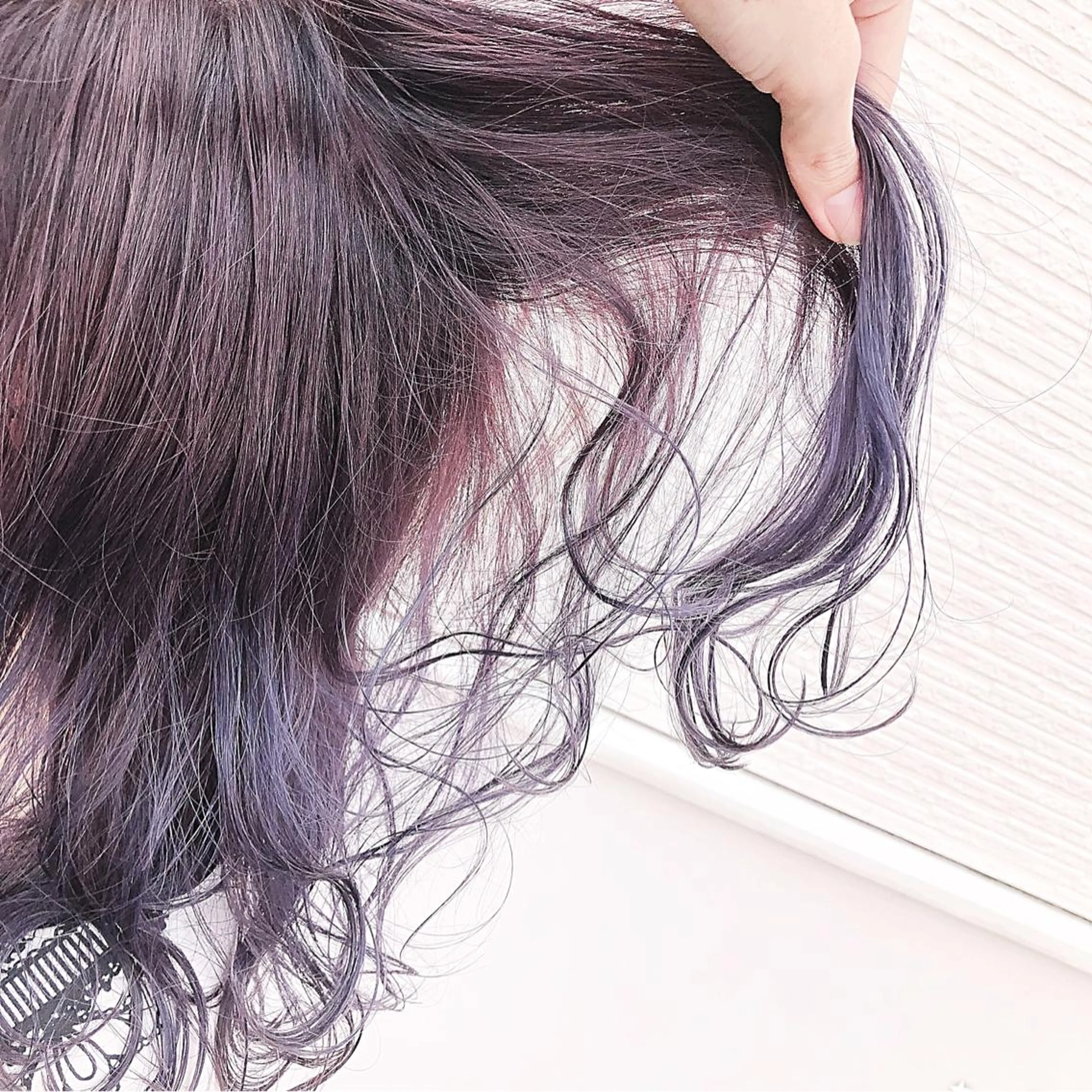 ミディアム カラー ピンクカラー ピンクパープル パープルカラー ヘアカラー トリートメント 名畑 裕貴のヘアスタイル