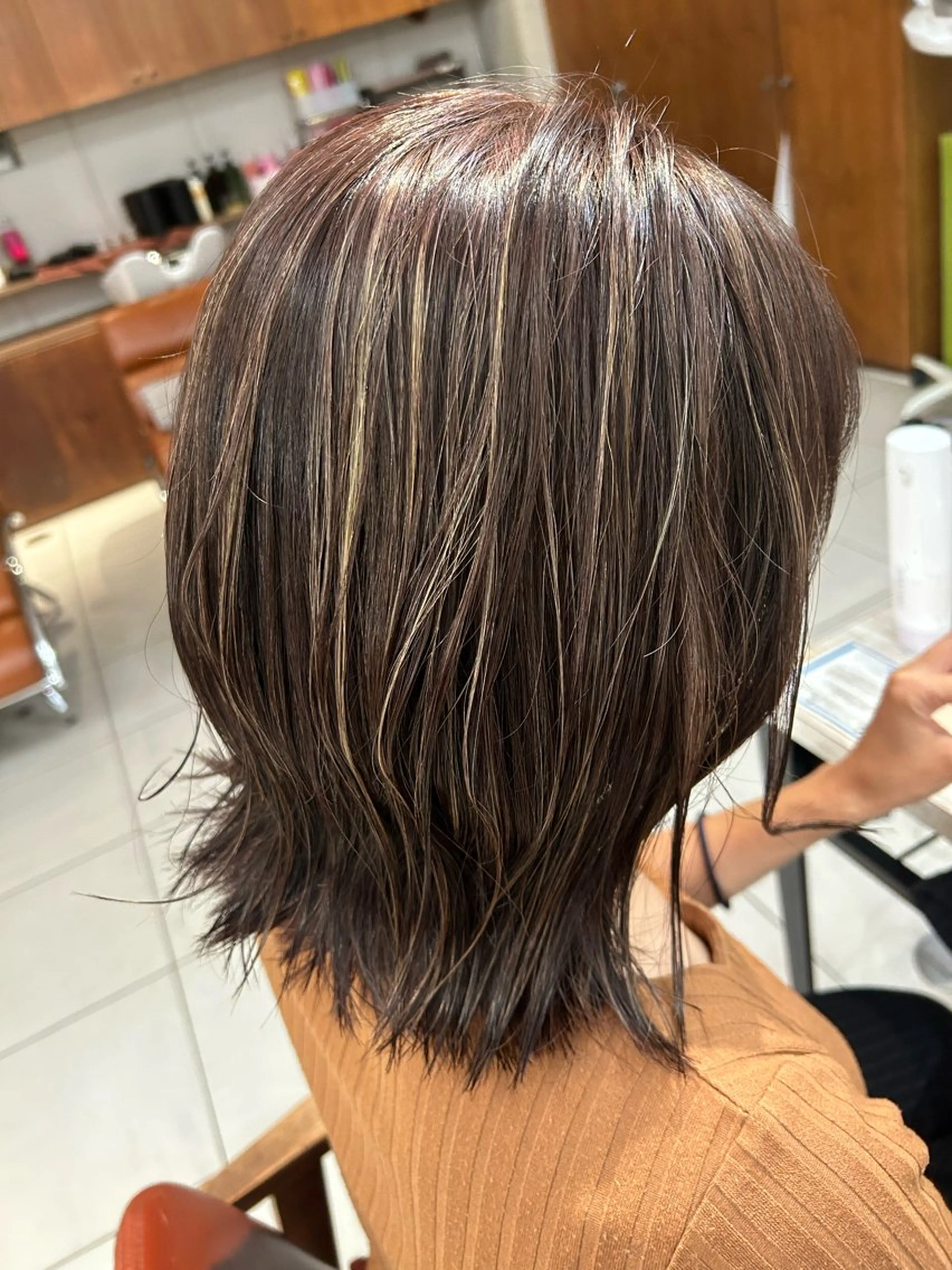 ミディアム カラー ハイライトカラー ハイライト ヘアカラー 艶カラー/耳つぼ/ 浴衣着付け/渡辺奈緒のその他イメージ