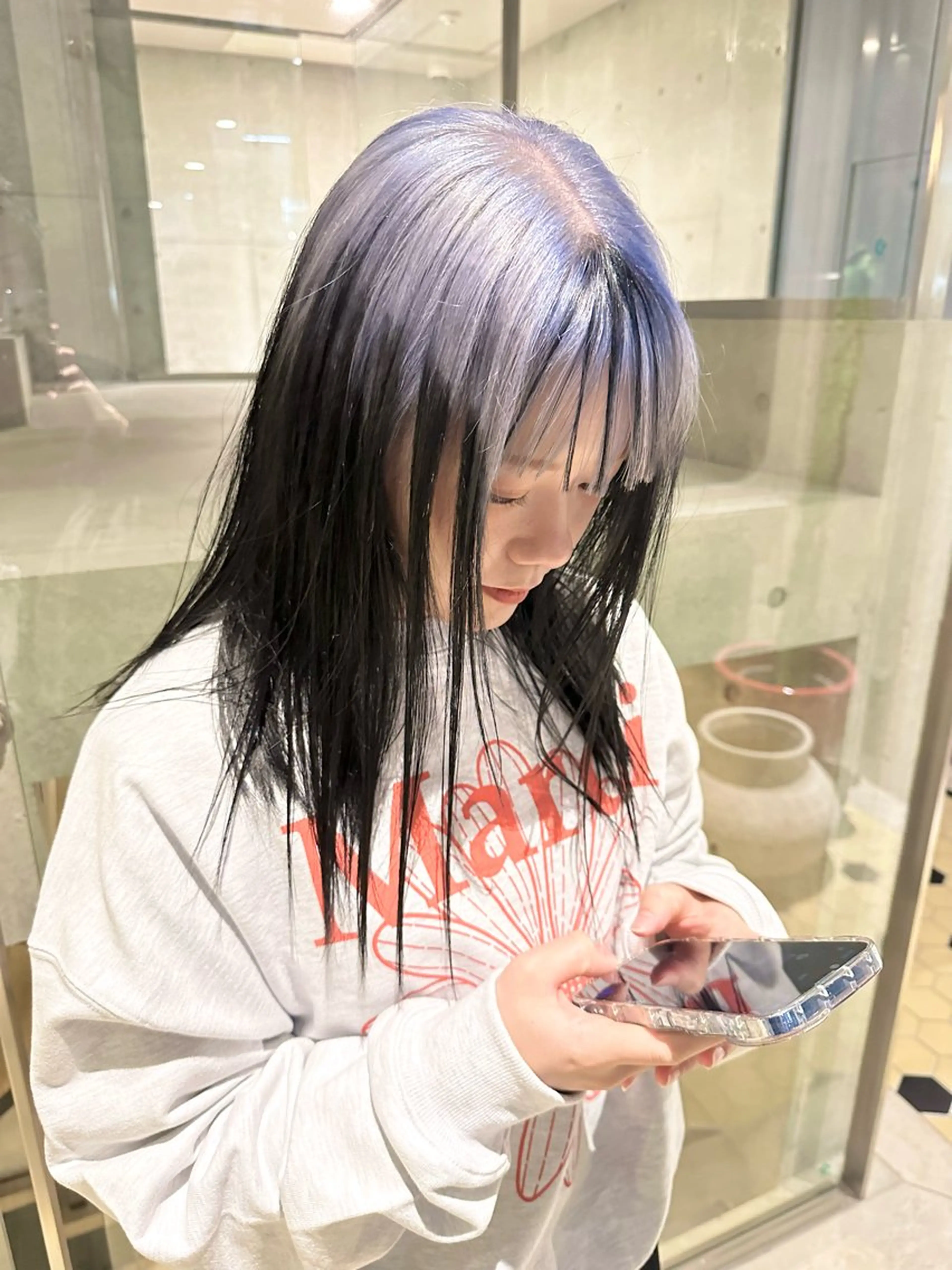 ミディアム カラー ヘアカラー トリートメント ヘッドスパ ヘアセット kai .のヘアスタイル