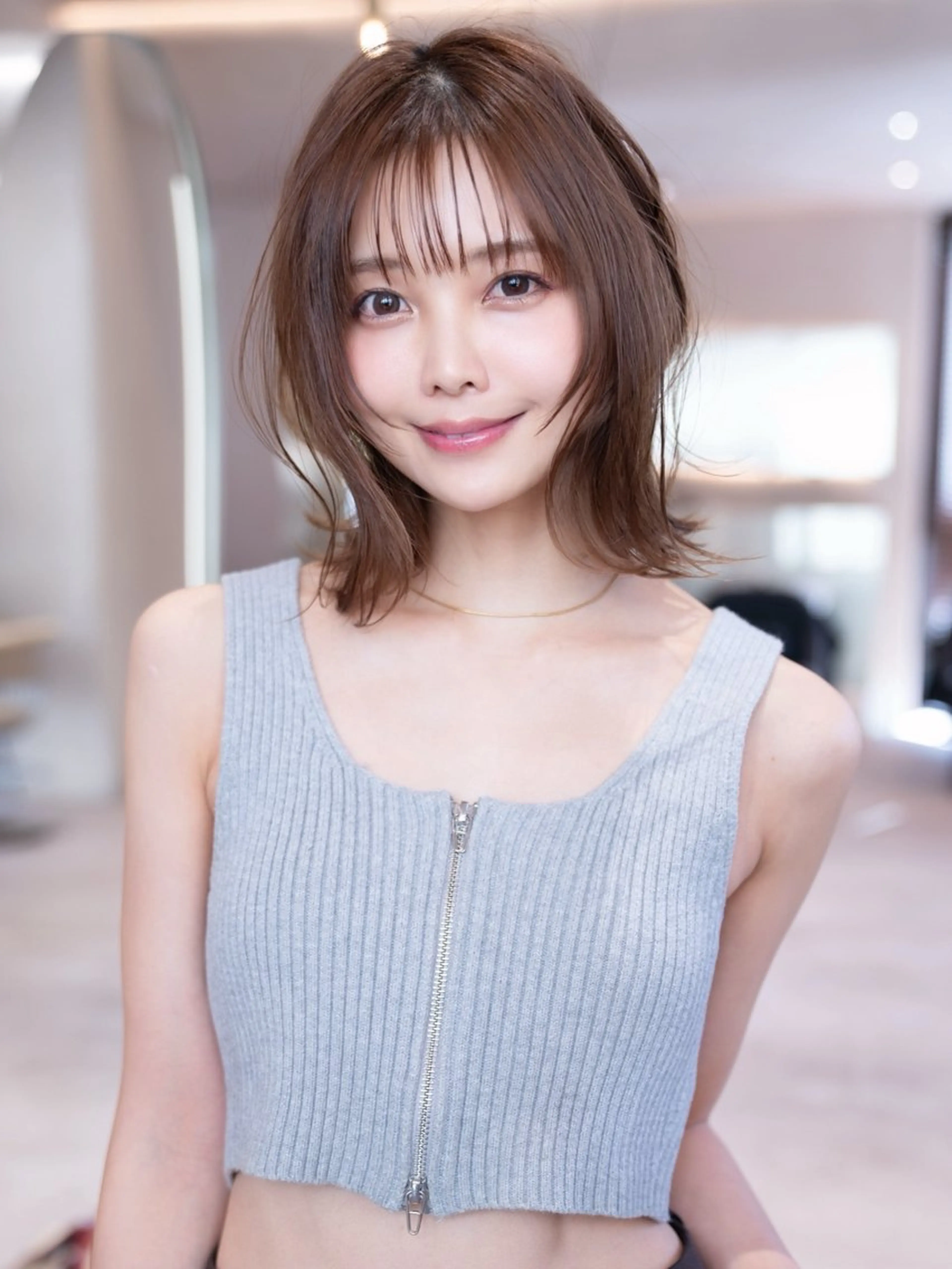 ミディアム カラー カット ヘアカラー トリートメント 渋谷/レイヤーボブ・ 韓国ボブ特化/楓のヘアスタイル