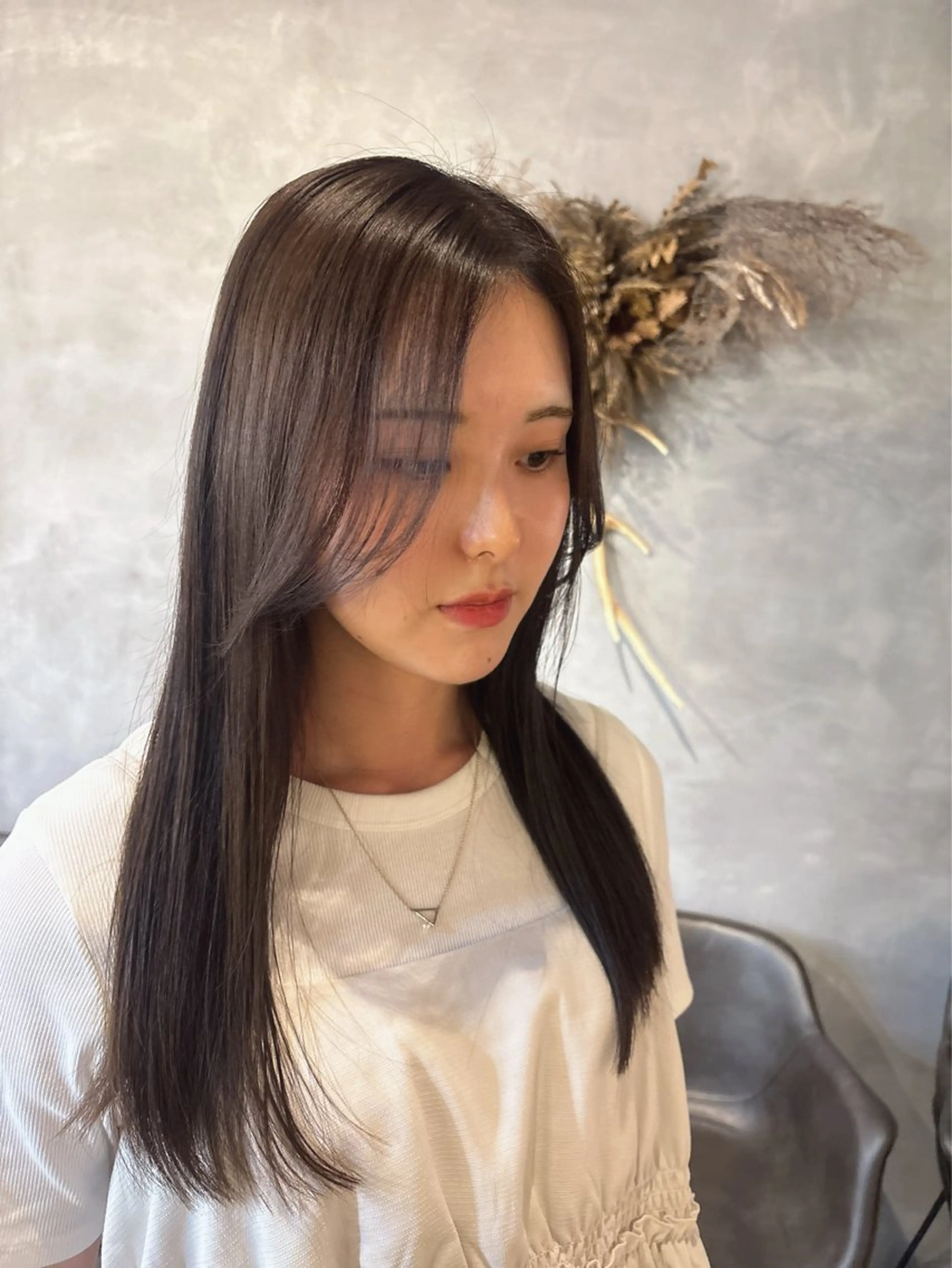 ロング カット ヘアカラー 韓国スタイル/うる艶 透明感カラー♡アイリのヘアスタイル