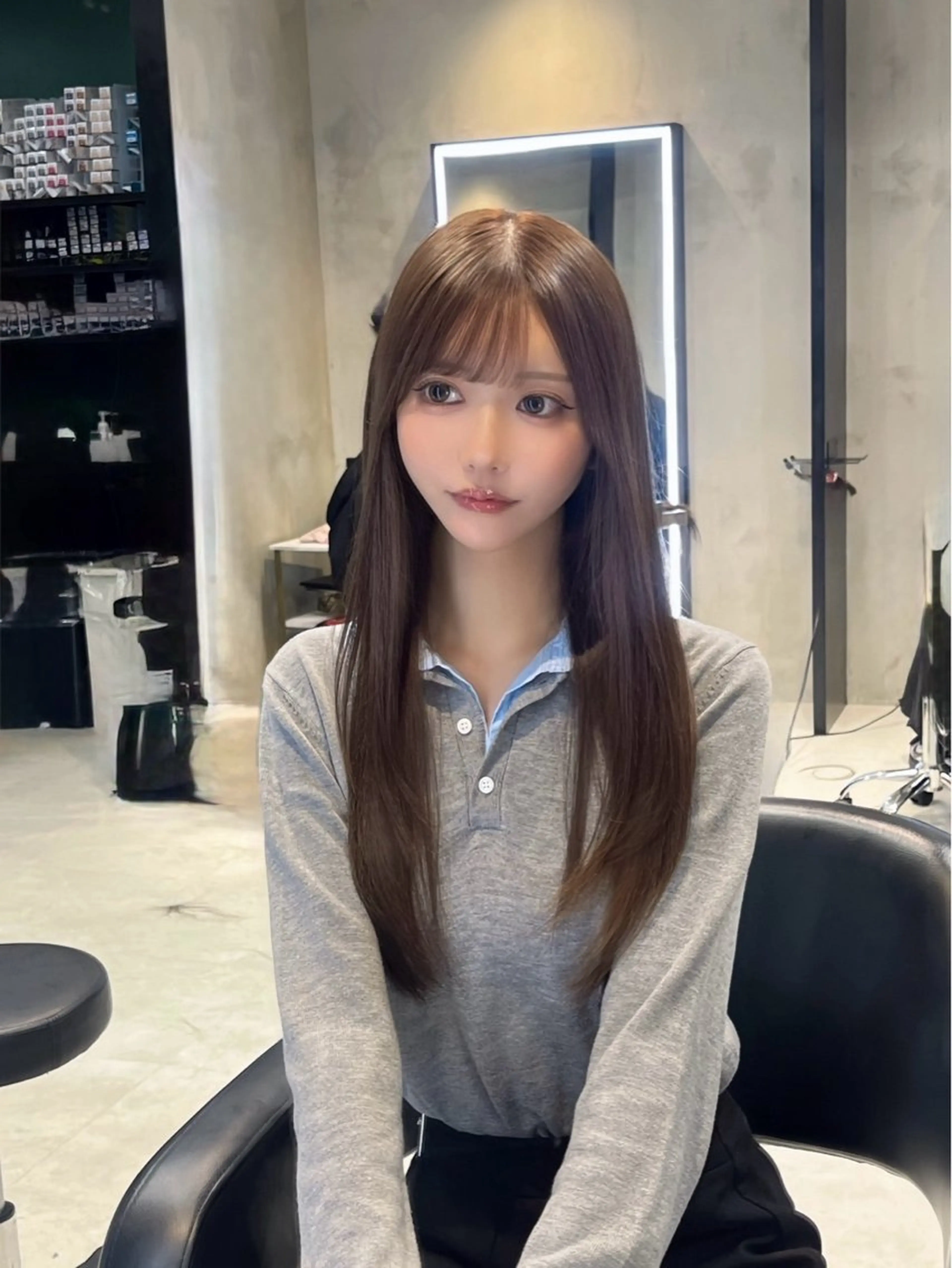 ロング カット ヘアカラー トリートメント 韓国ヘア🇰🇷 YURIYAのヘアスタイル