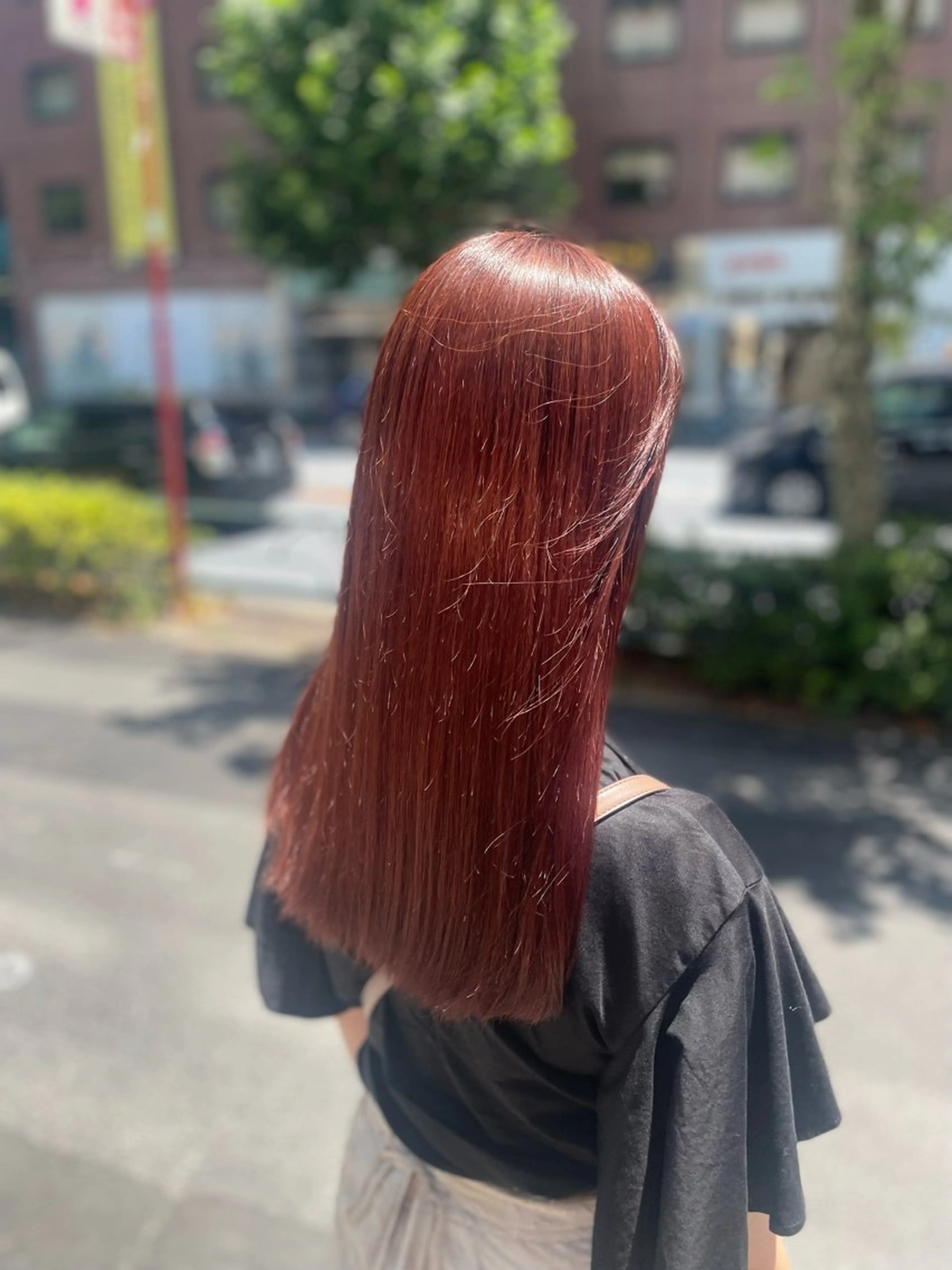 ロング カラー ヘアアレンジ 赤み消しブラウン プロ🐿けんご🐿のヘアスタイル