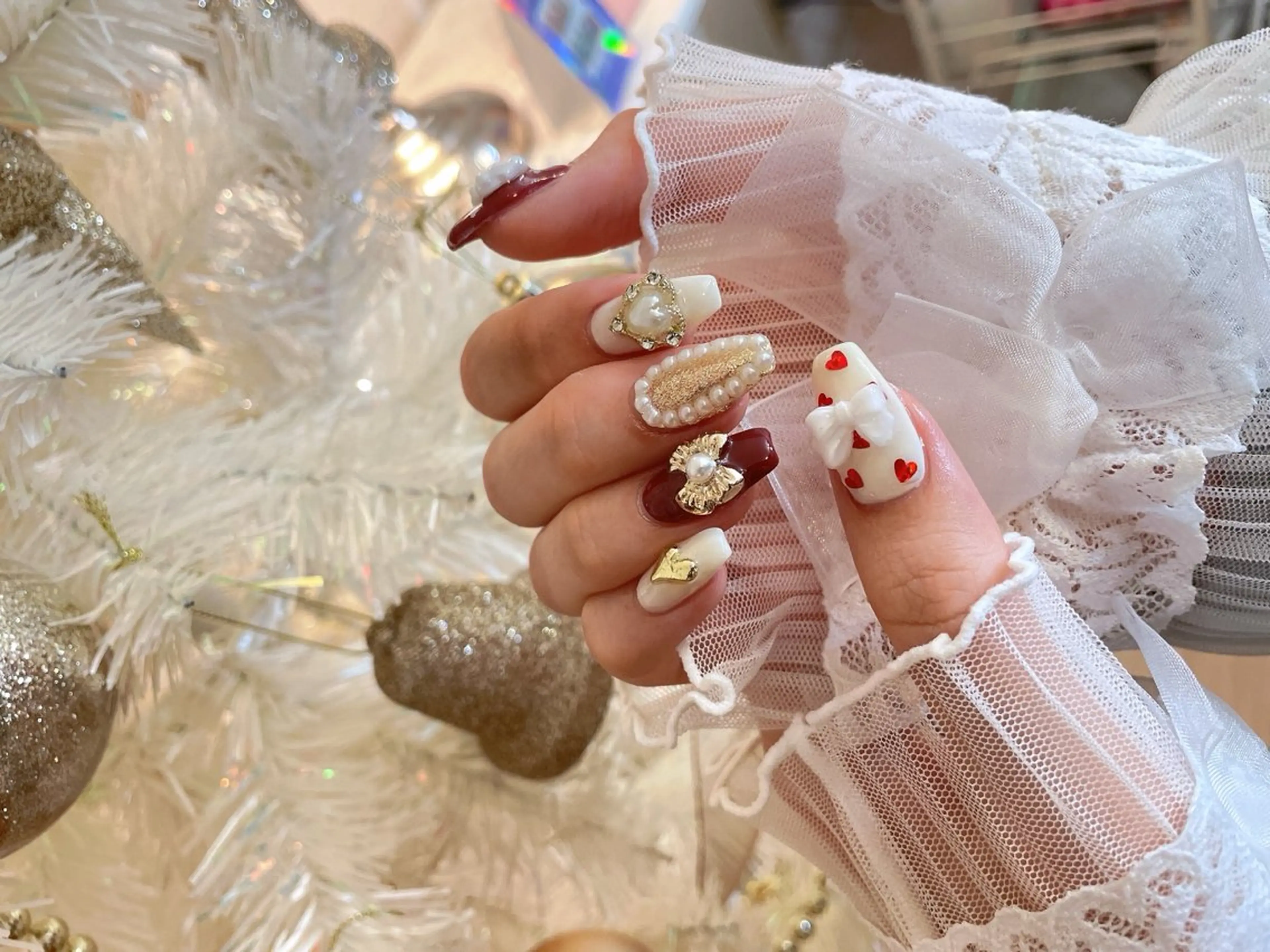 ネイル 23時まで❤︎韓国、 ワンホンネイルのネイルデザイン