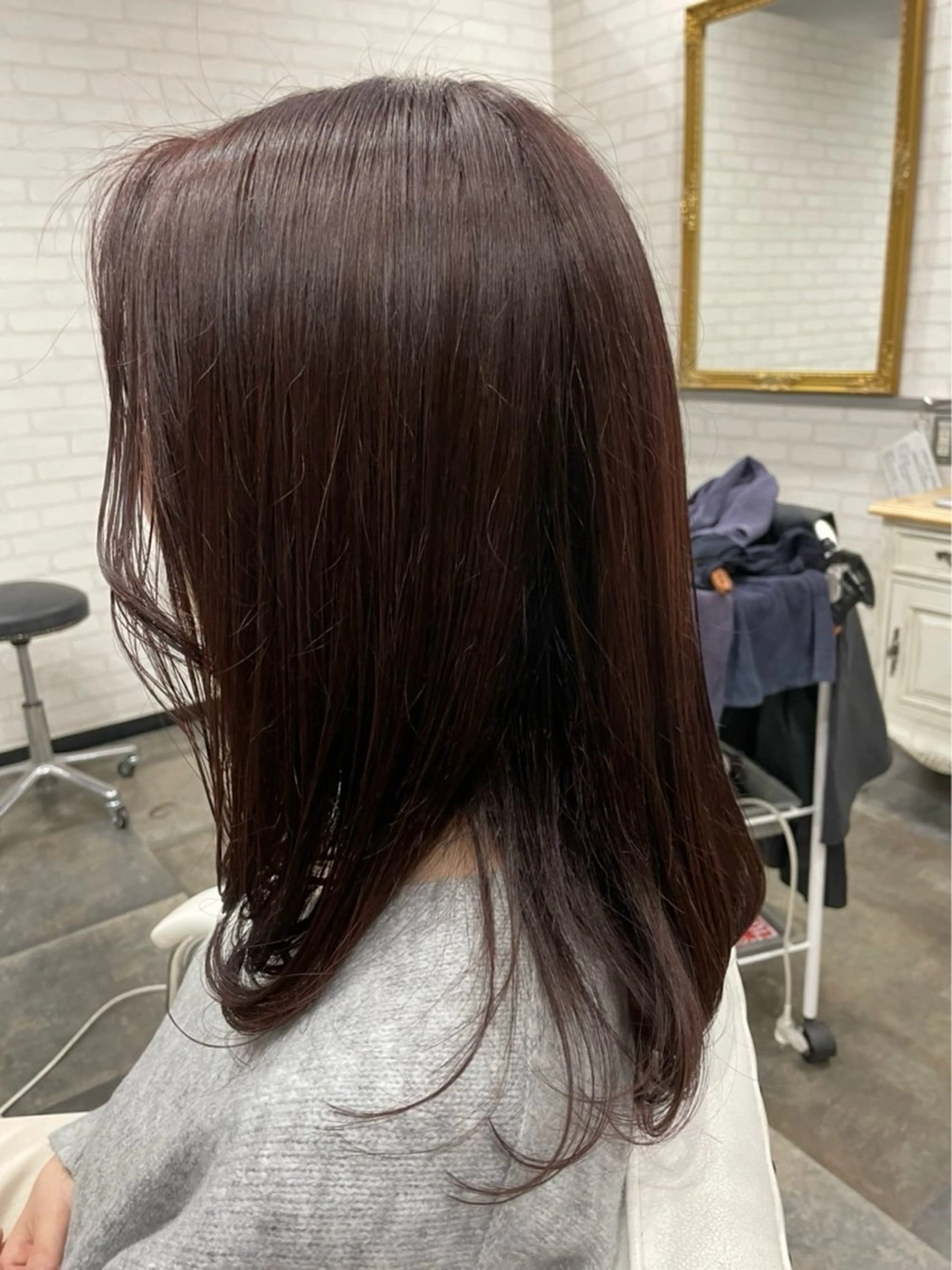 セミロング セミロングパーマ ミストバング ボブ ハイライト 髪質改善 ヘアカラー 縮毛矯正 トリートメント The Apartment of Solon Citta 船橋609所属・髪質改善/美髪/個室 /マンツーマン/ハラのヘアスタイル