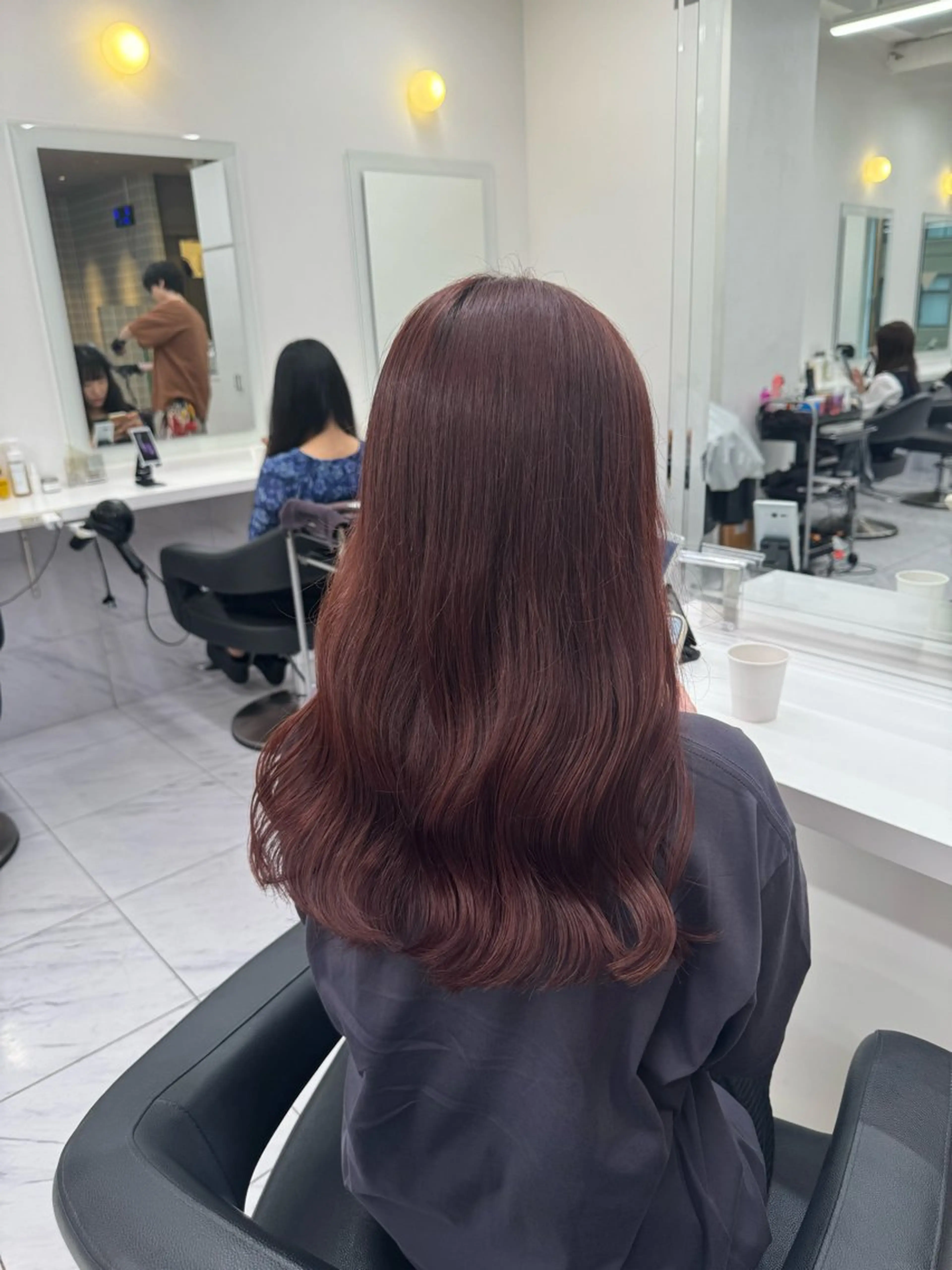 ロング カラー パーマ ヘアアレンジ メンズ キッズ 🍒暖色系 カラー🍒MEIのヘアスタイル