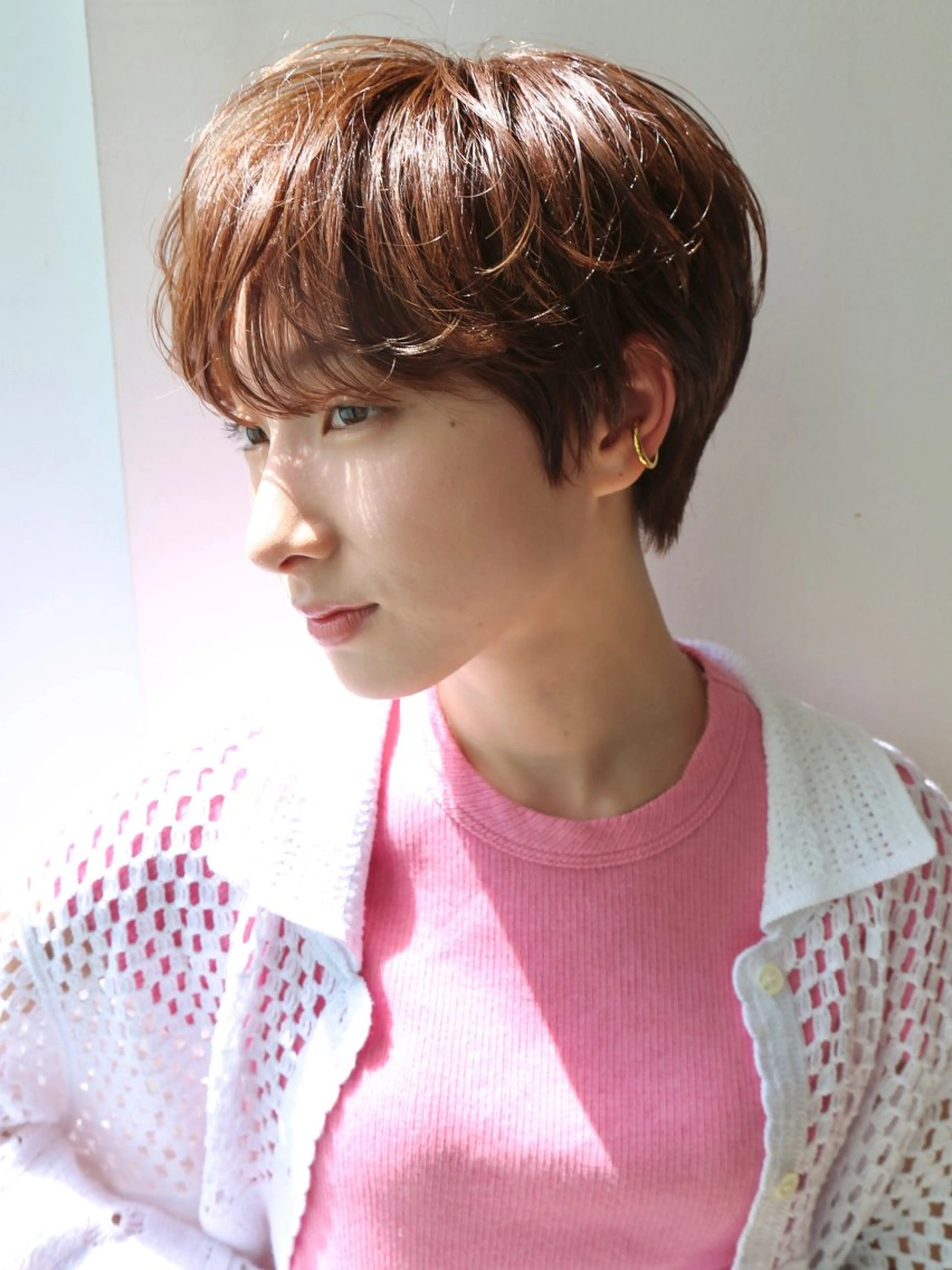 ショート カラー パーマ 増渕 駿介のヘアスタイル