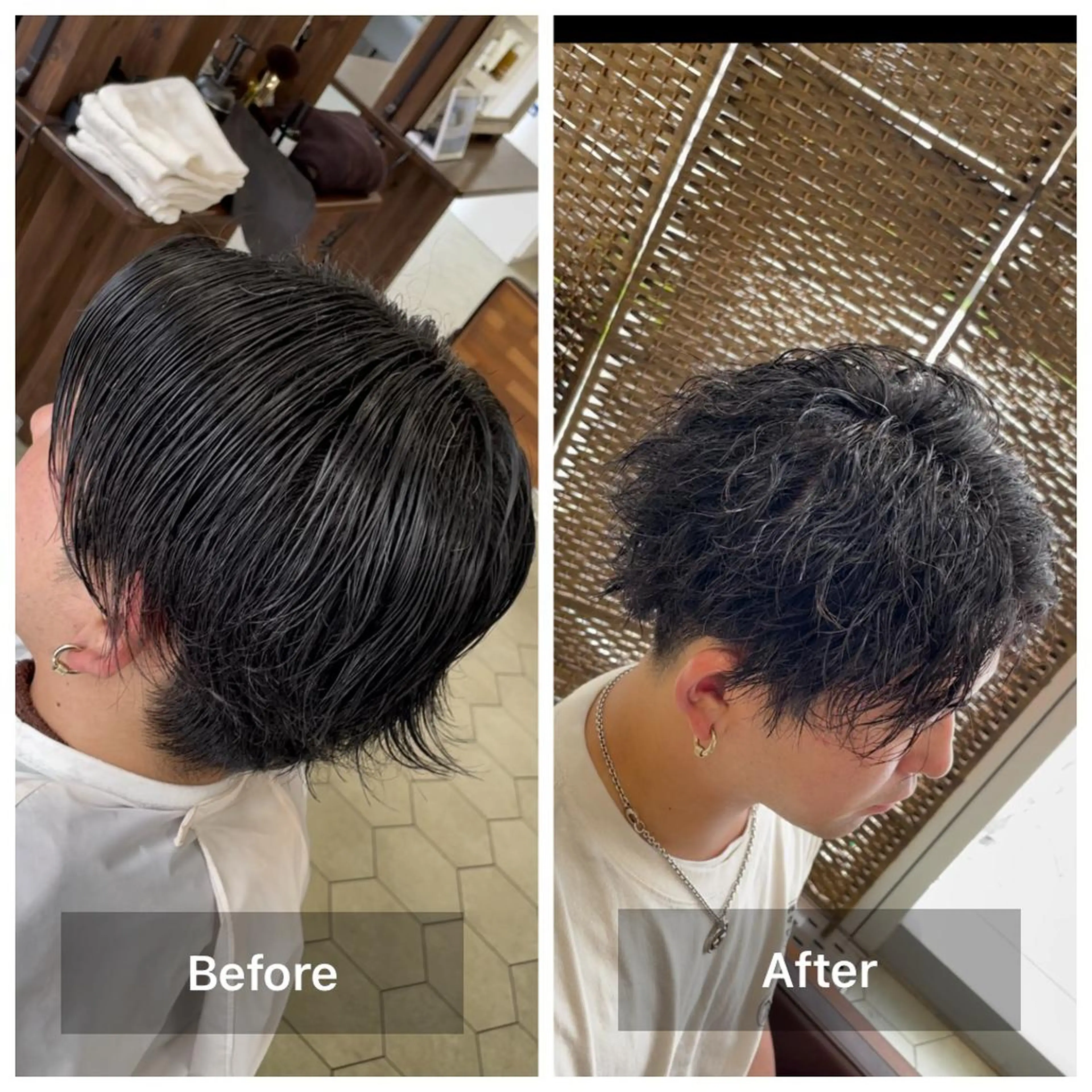 ショート パーマ メンズ カット パーマ ヘアセット share salon　SCENA所属・堤太志 メンズパーマ特化のヘアスタイル