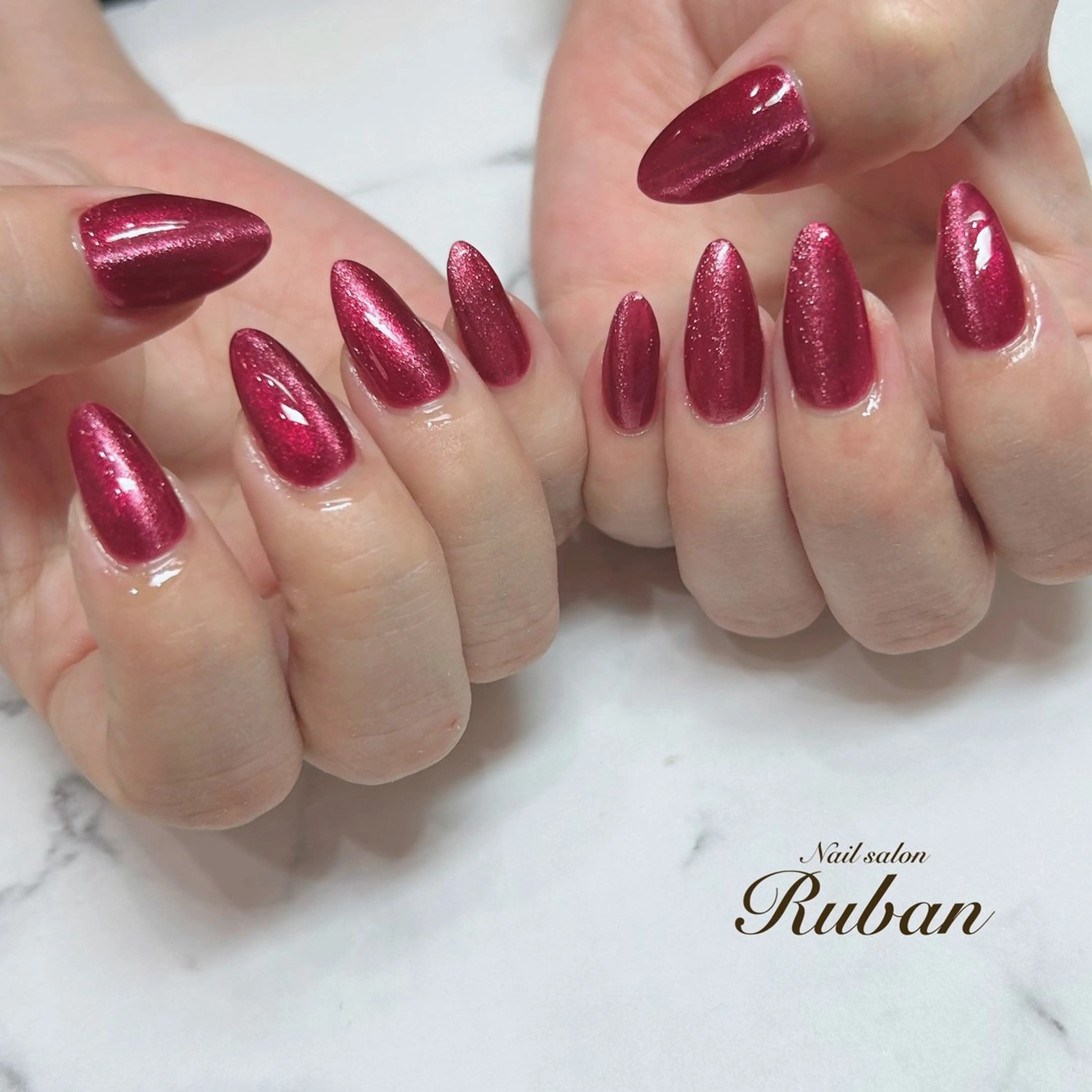 ネイル 長さ出し マグネットネイル ワンカラーネイル Nail salon Ruban所属・Nail salon Rubanのネイルデザイン