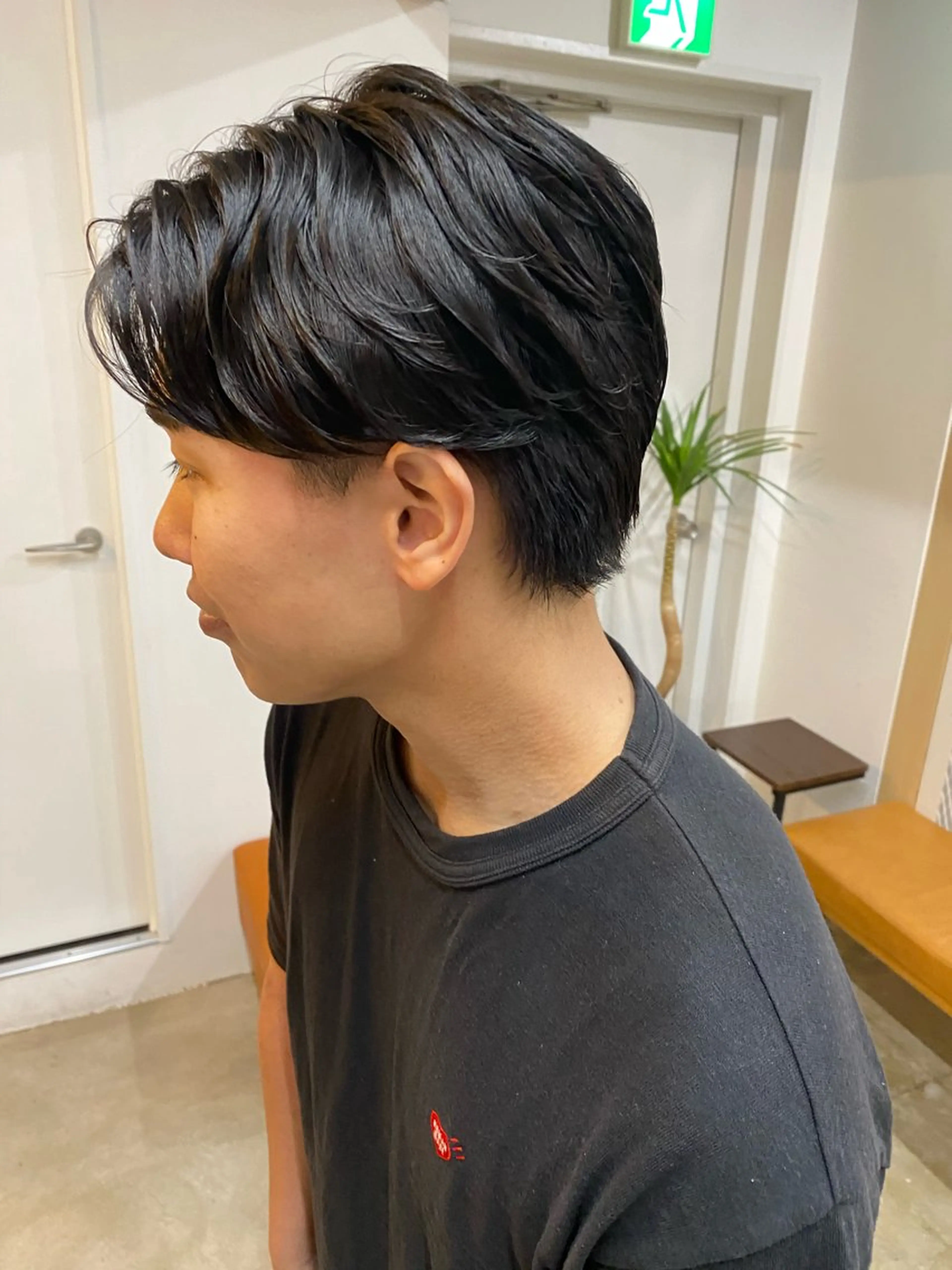 ミディアム メンズ ミディアムパーマ メンズパーマ シミズ アスカのヘアスタイル