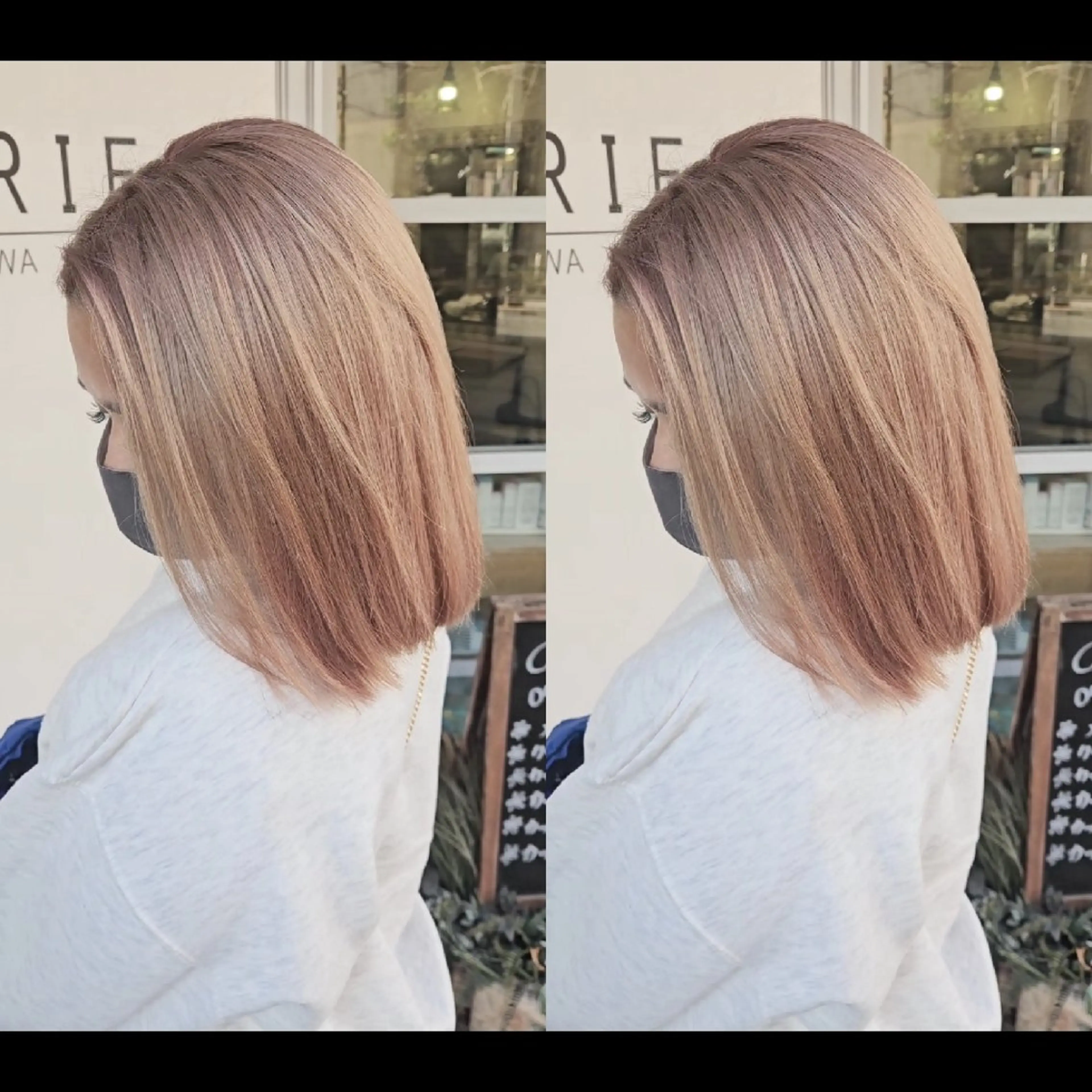 ミディアム 外国人風カラー ハイライト レイヤーカット ヘアカラー cherie所属・大内 格のヘアスタイル