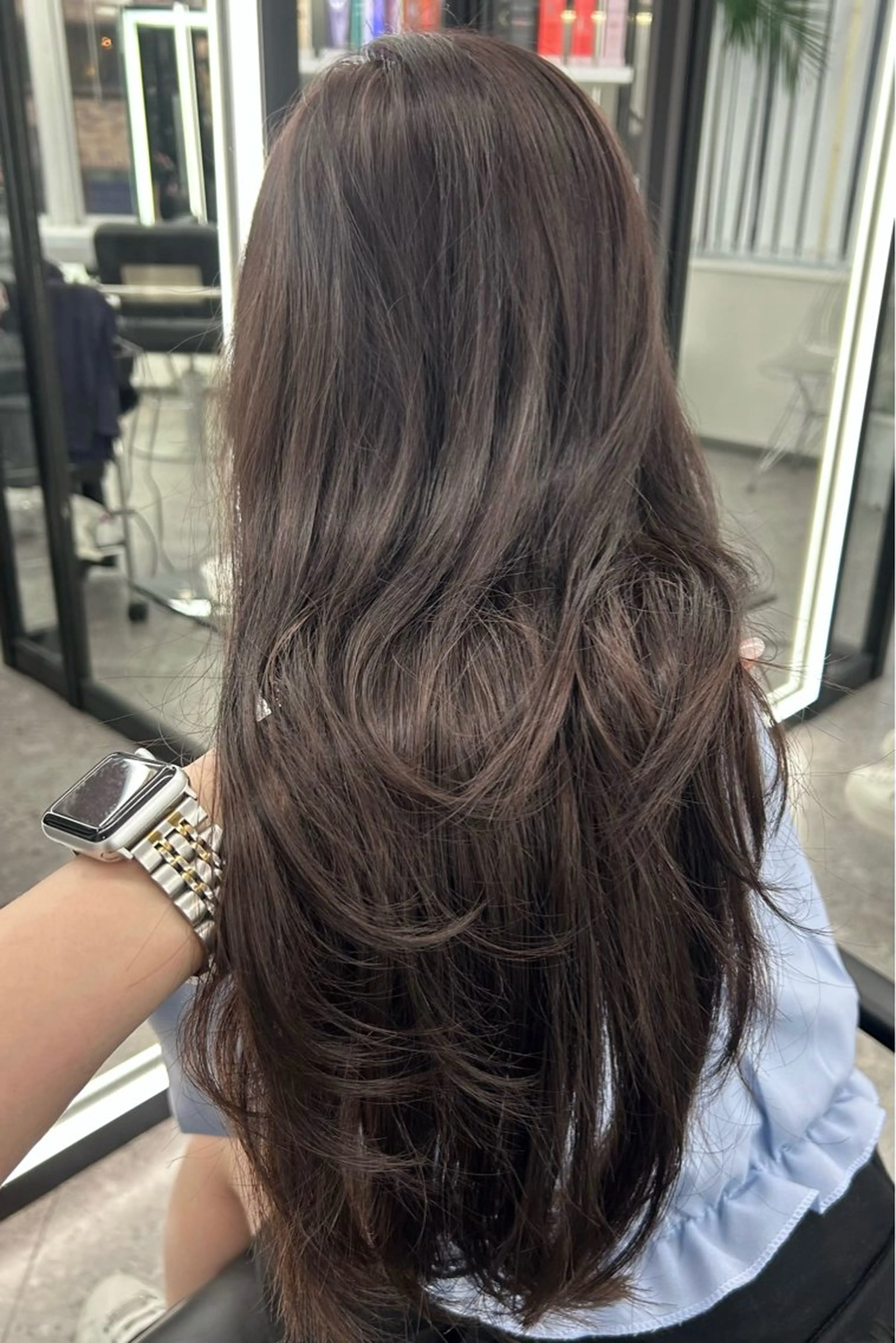 ロング カラー カット ヘアカラー LANDS所属・nanaka 🤍韓国ワンホンヘアのヘアスタイル