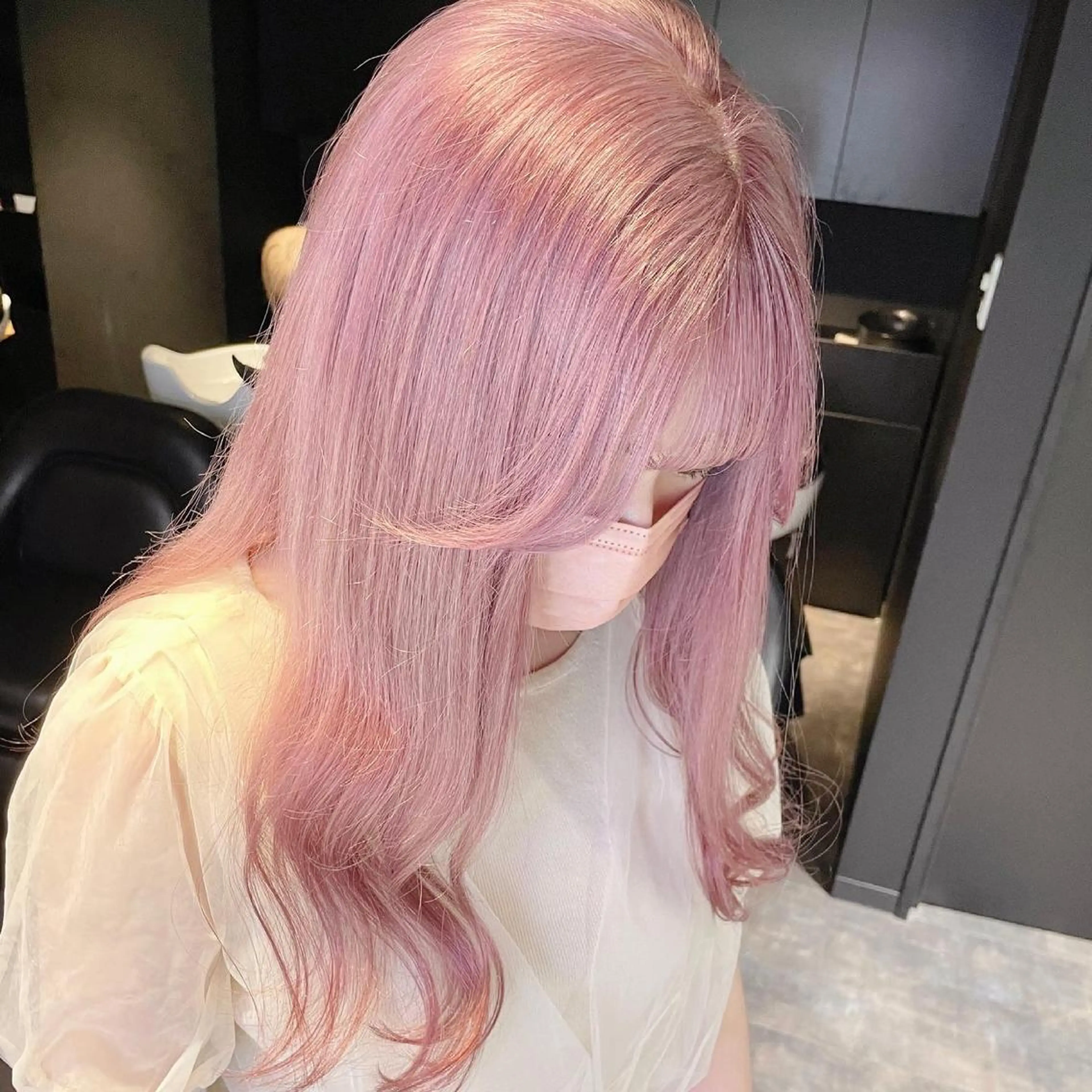 ロング カラー ピンクカラー ヘアカラー トリートメント MiL所属・✨ハイトーン✨ 濱田知孝のヘアスタイル