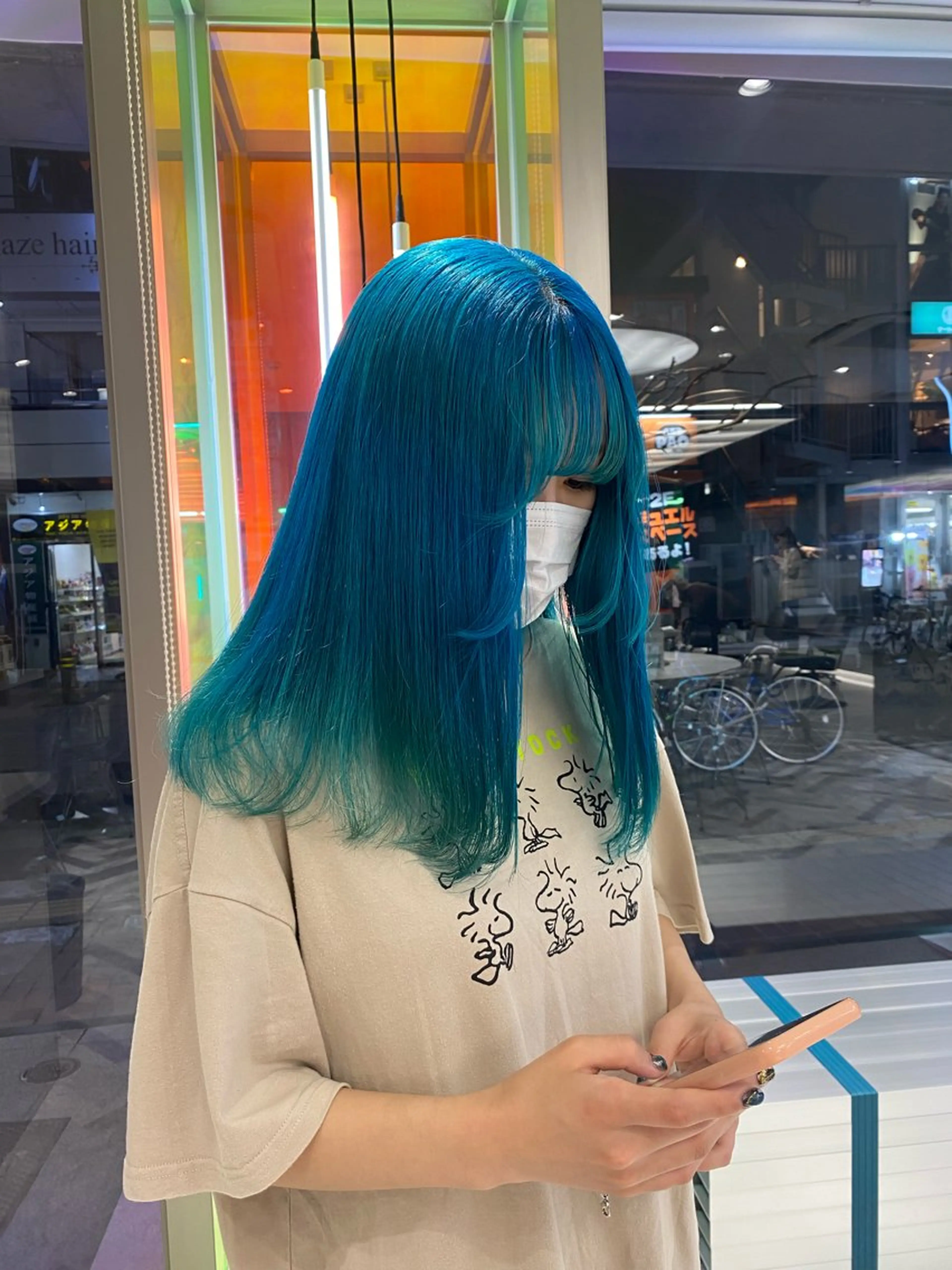 セミロング カラー セミロングパーマ バレイヤージュ ブリーチ ケアブリーチ ダブルカラー カラーモデル⚡️ REONのヘアスタイル