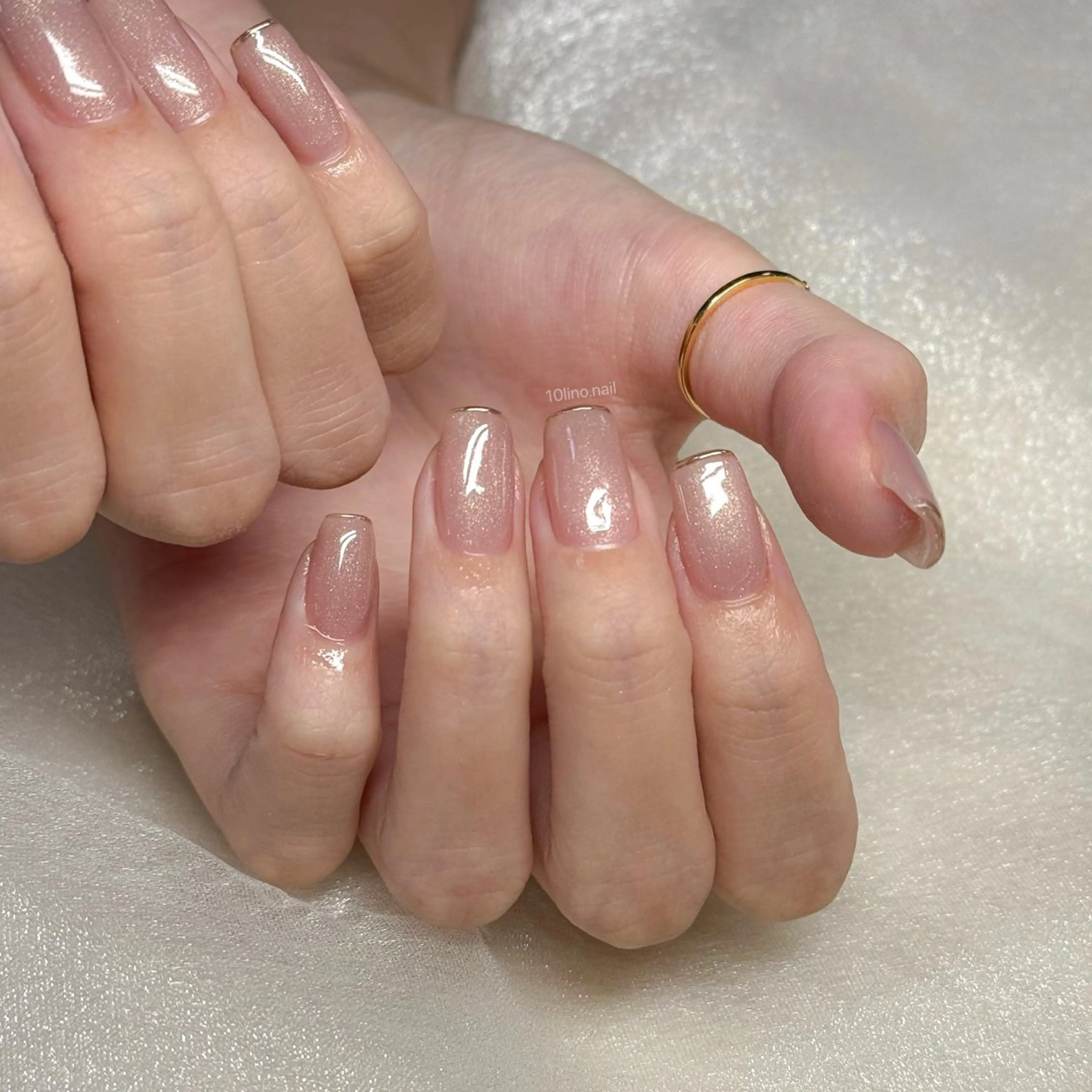 ネイル フレンチネイル ラメ(グリッター) ミラーネイル ワンカラーネイル Mネイルbranch所属・Mネイル伏見 【TORINO】のネイルデザイン