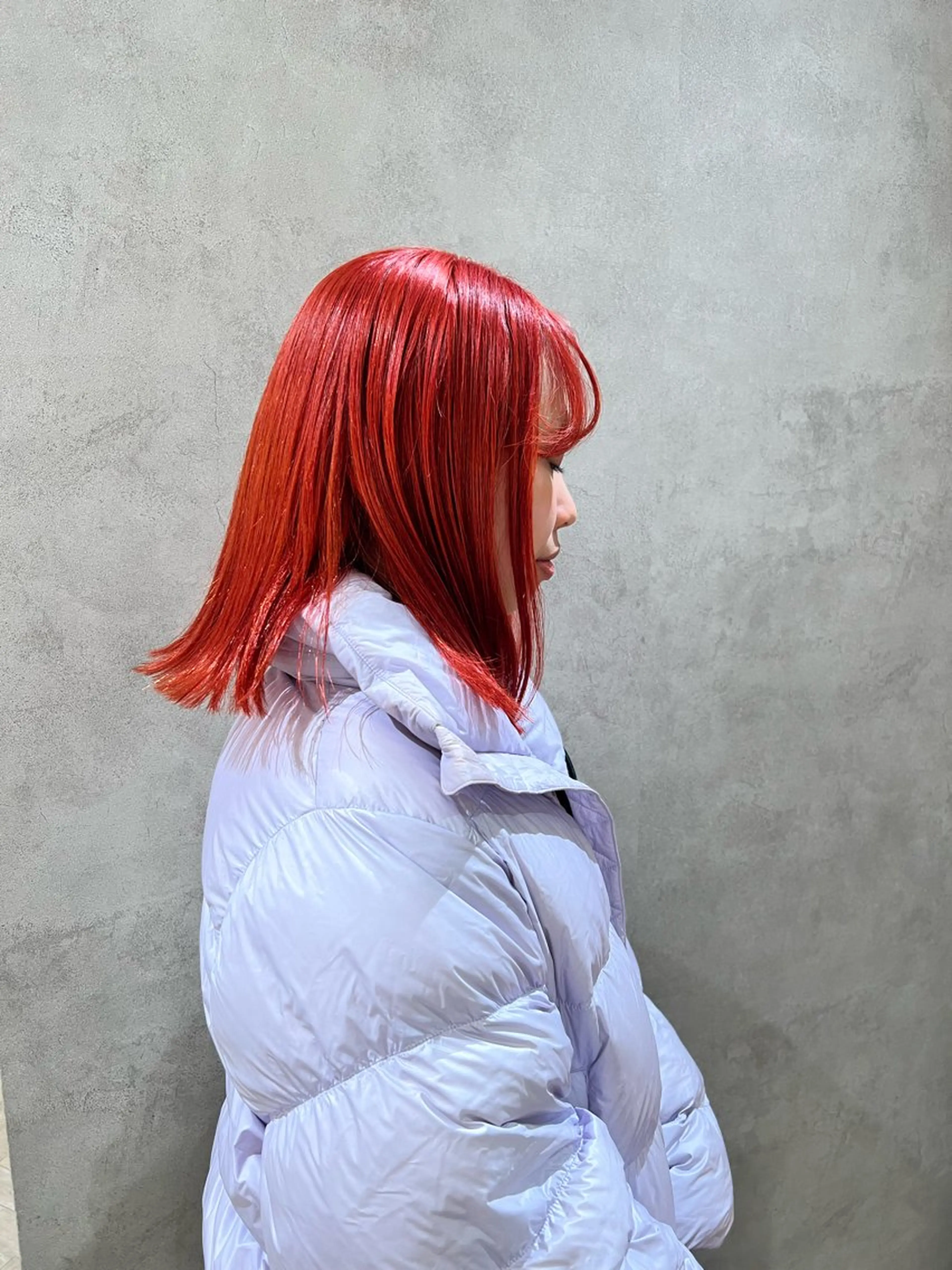 ミディアム カラー ブリーチ オレンジ 茂木 未海のヘアスタイル