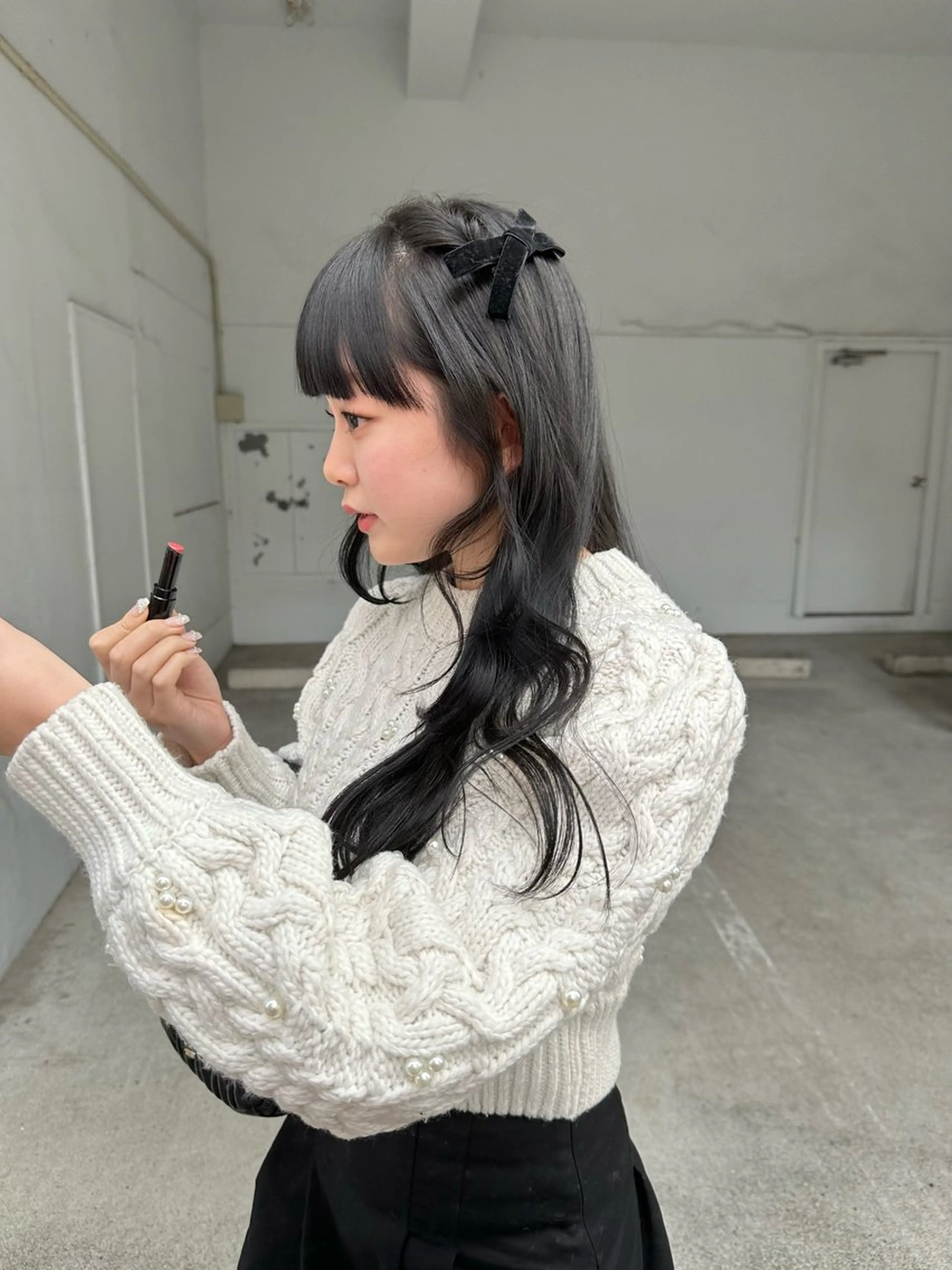 ロング カラー 黒髪 カット ヘアカラー トリートメント minim / miku 暖色カラーのヘアスタイル