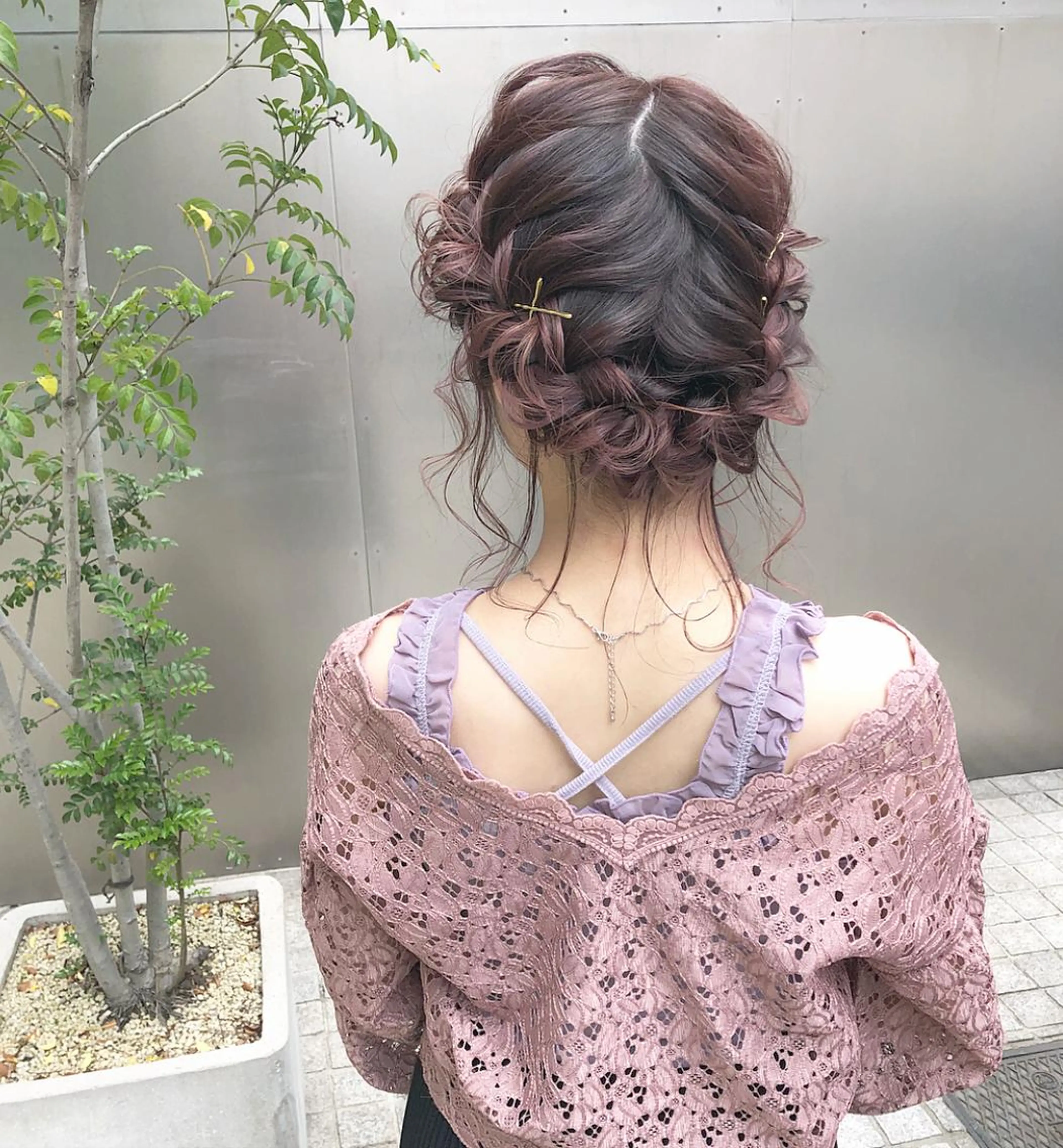 ミディアム カラー ヘアアレンジ ピンクカラー autre所属・大久保 ひでなりのヘアスタイル