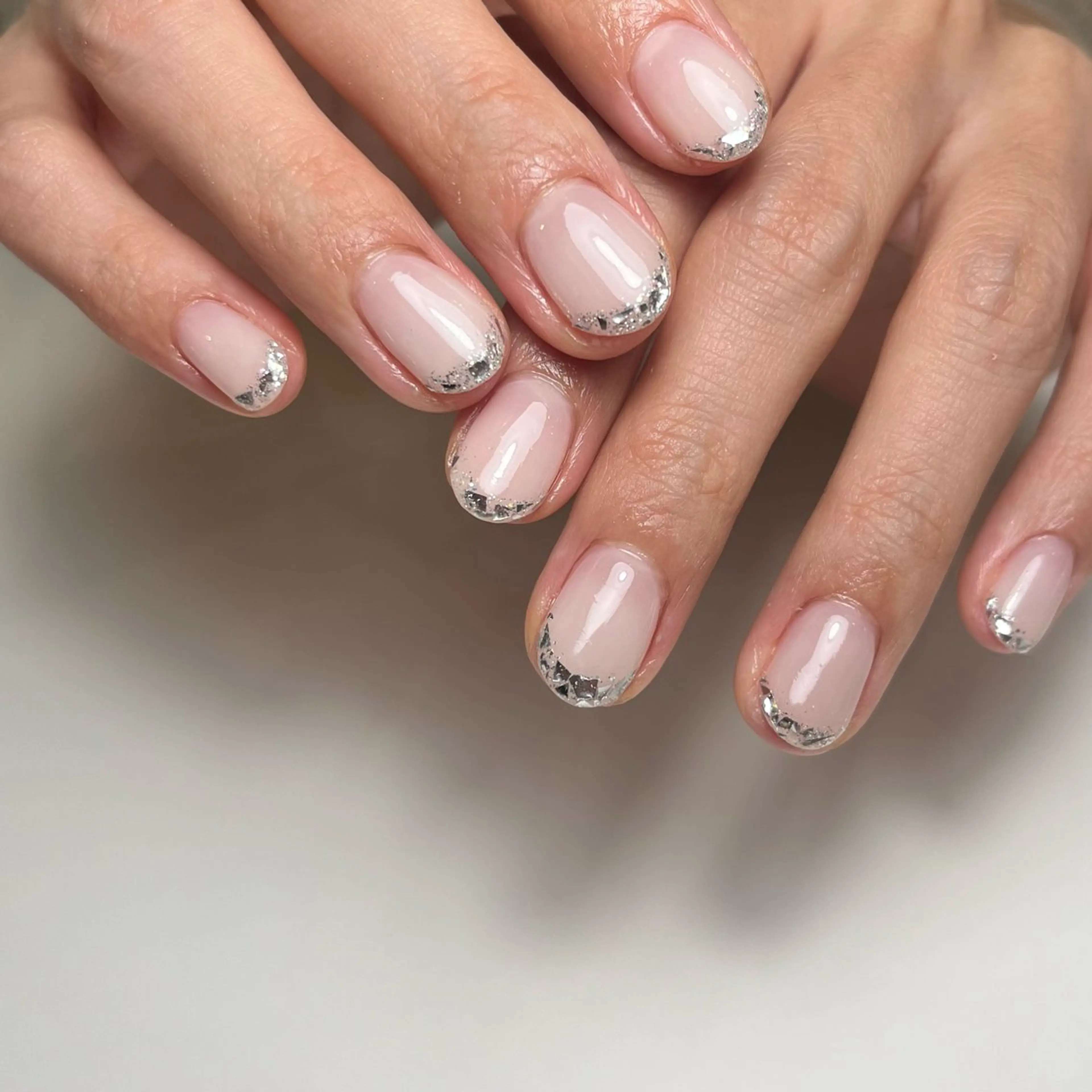 ネイル フレンチネイル ガラスフレンチ ハンドネイル ballie／小野原 なつみのネイルデザイン