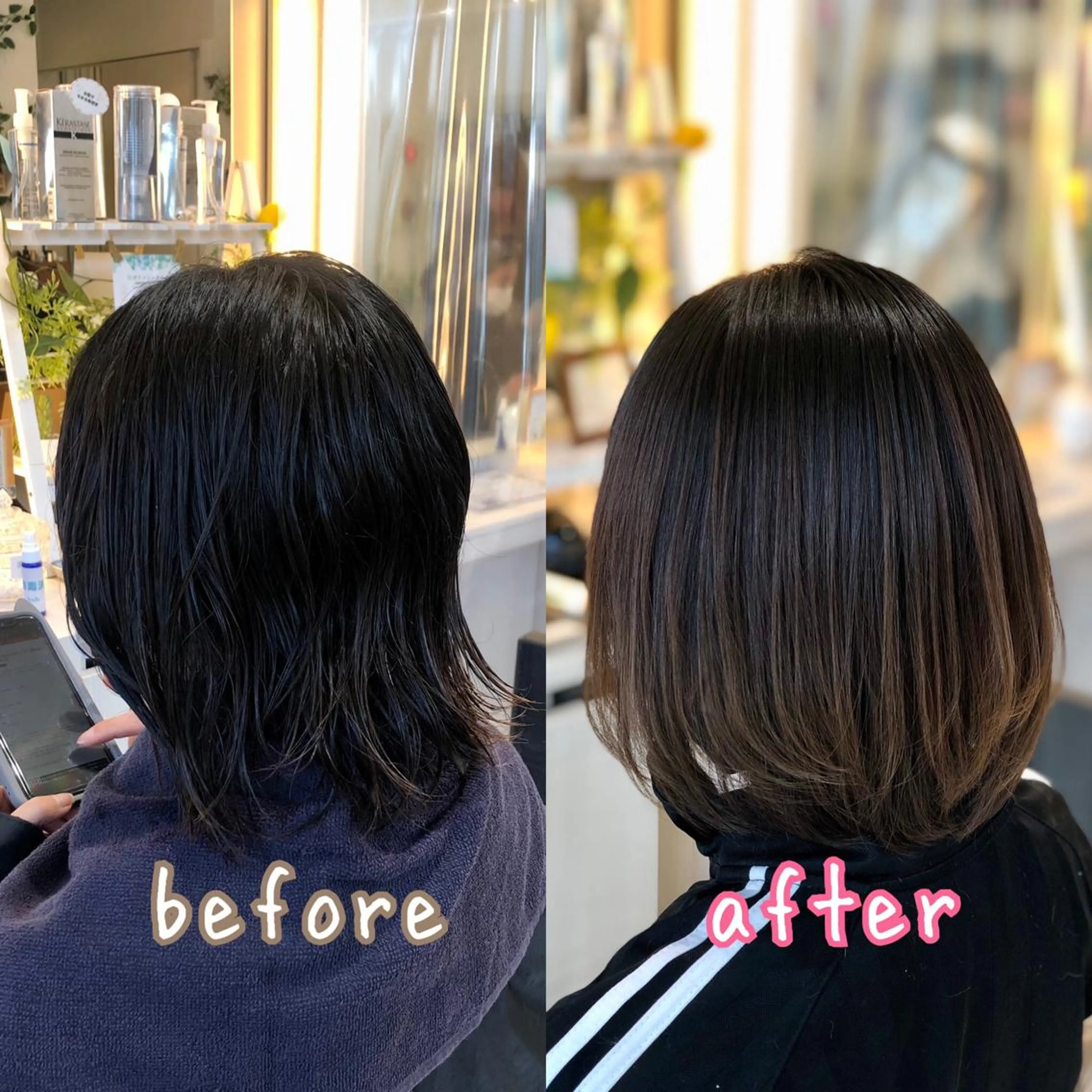 ショート パーマ 縮毛矯正 ストレートパーマ 安井　昴 💫ブリーチ縮毛矯正のヘアスタイル