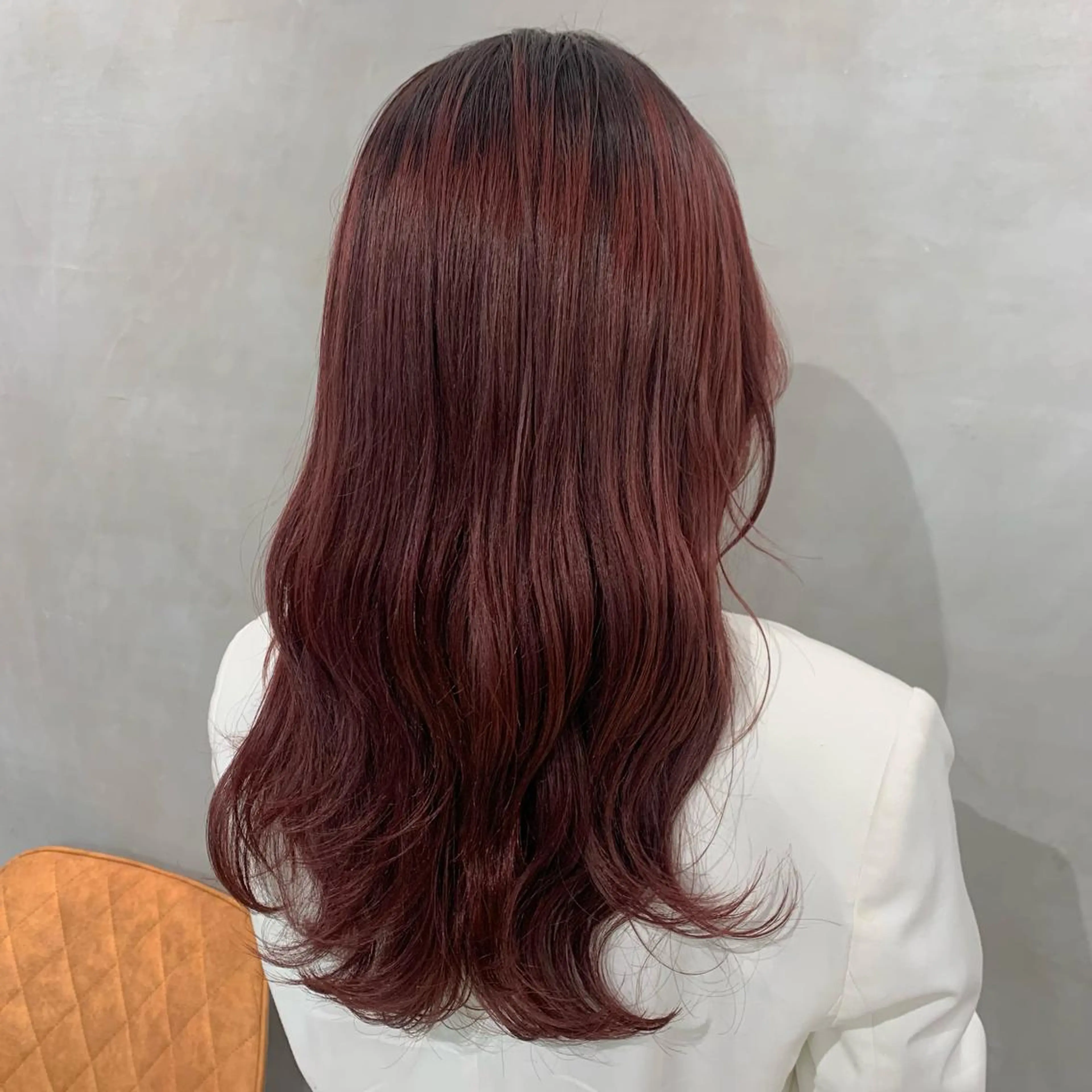 セミロング カラー ブリーチ レッドカラー カット ヘアカラー トリートメント 🌹似合わせカラー/ 酸性縮毛🌹野本麗奈のヘアスタイル