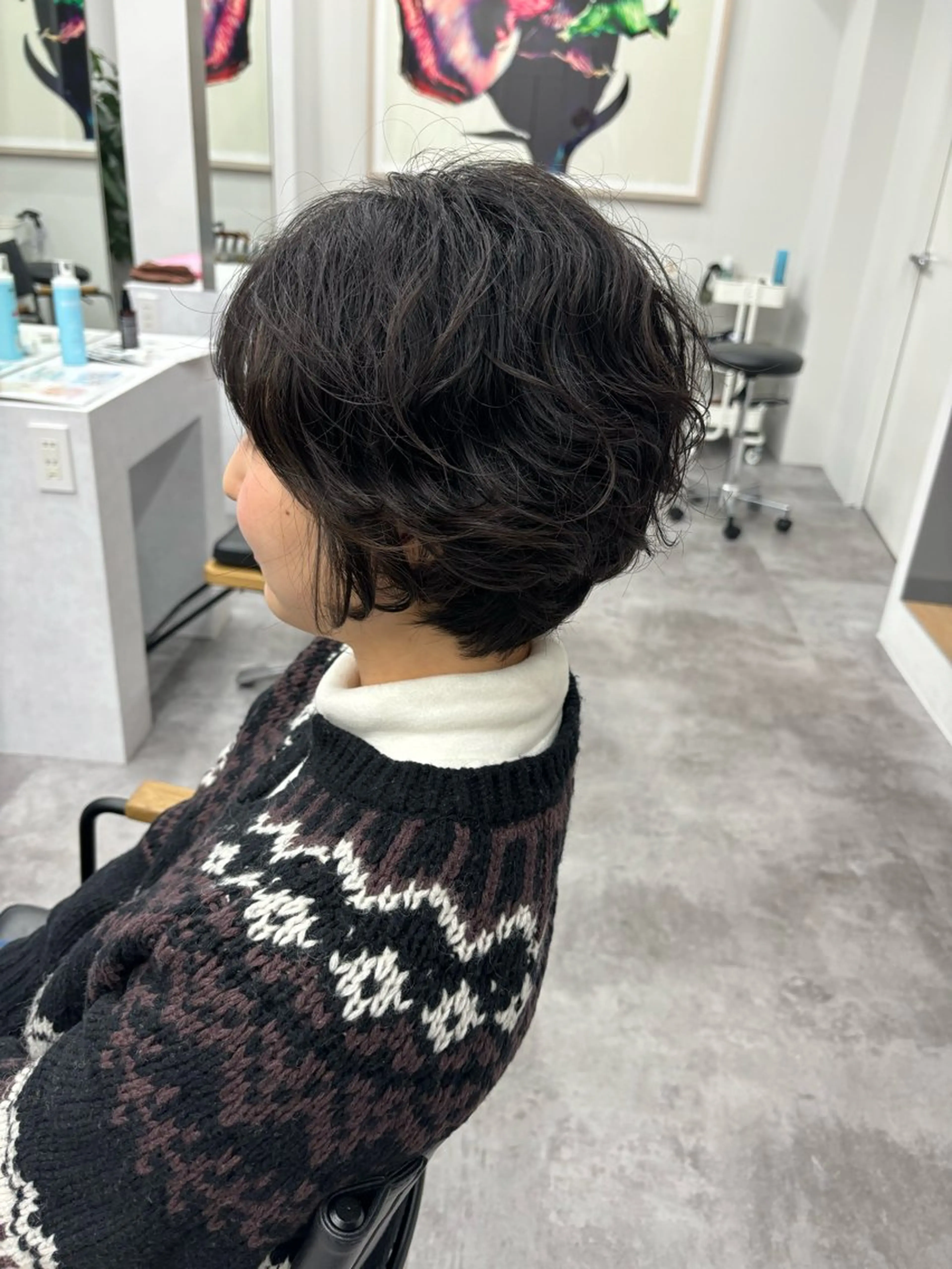 ショート カラー パーマ ヘアアレンジ マエダ アズミ🌱のヘアスタイル