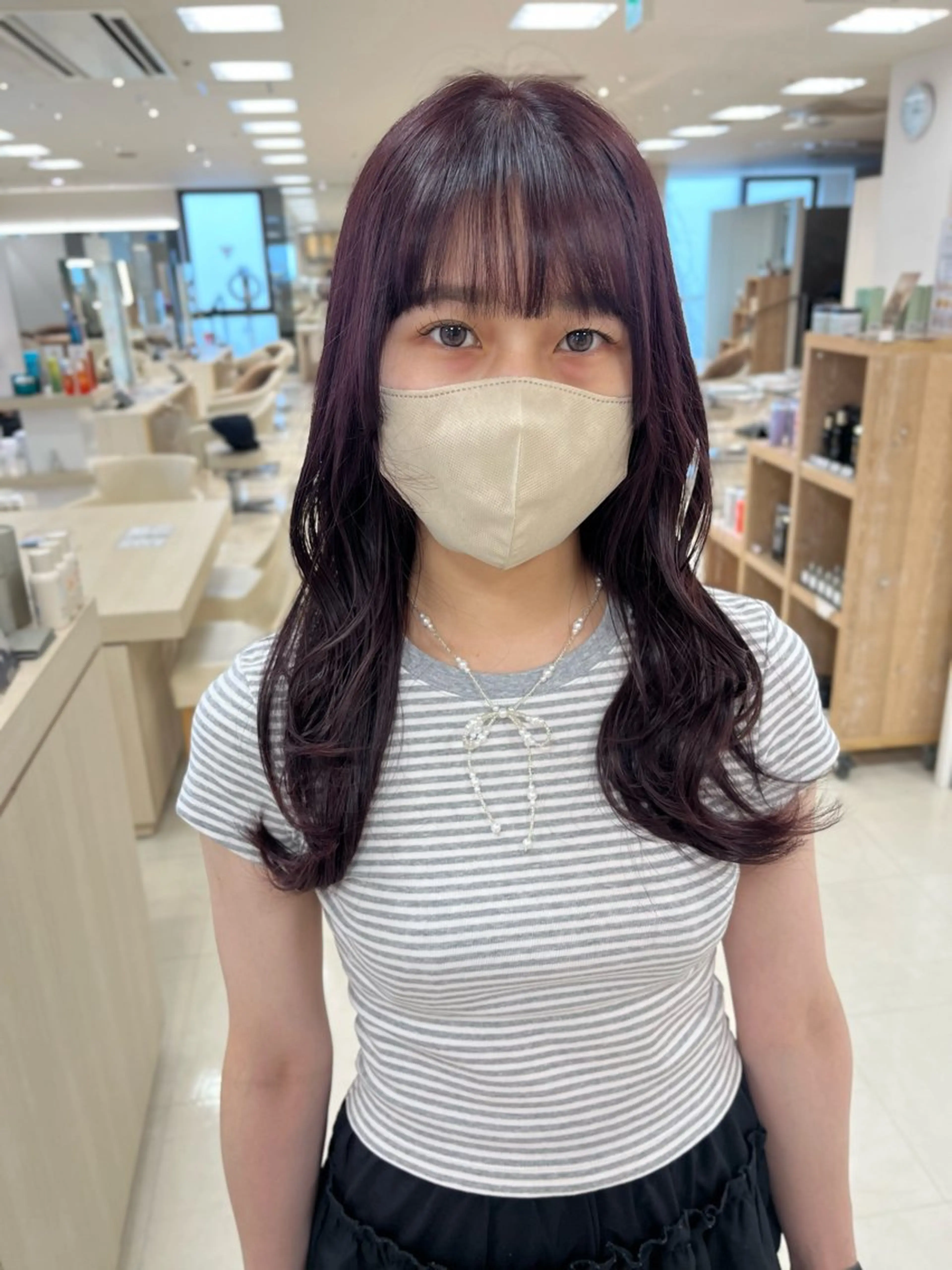 ミディアム カラー カット ヘアカラー トリートメント m i k u🕊️ 韓国レイヤー/暖色のヘアスタイル