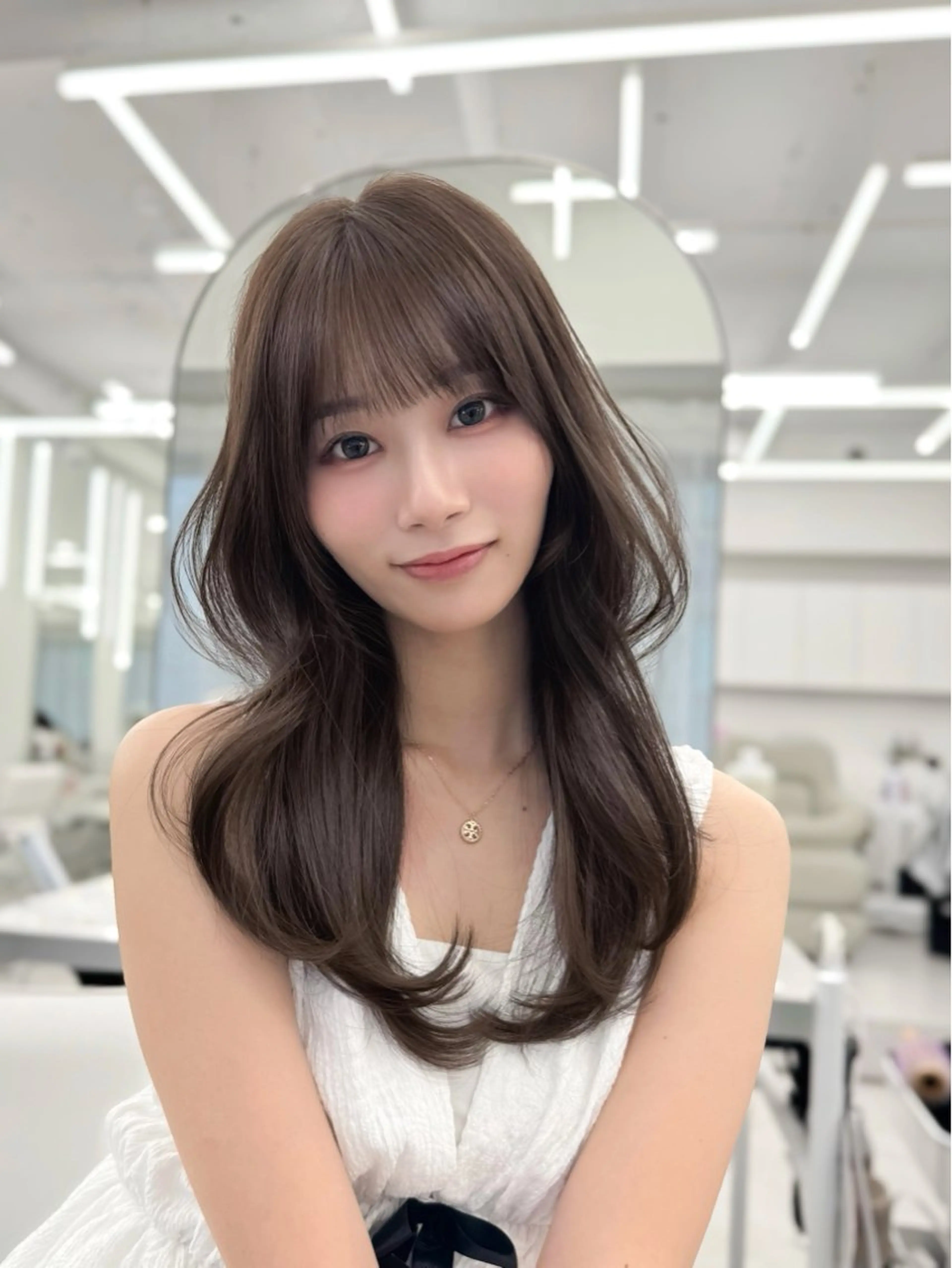 ロング カラー カット ヘアカラー 顔まわりの神様✨ 藤嶋秀幸のヘアスタイル