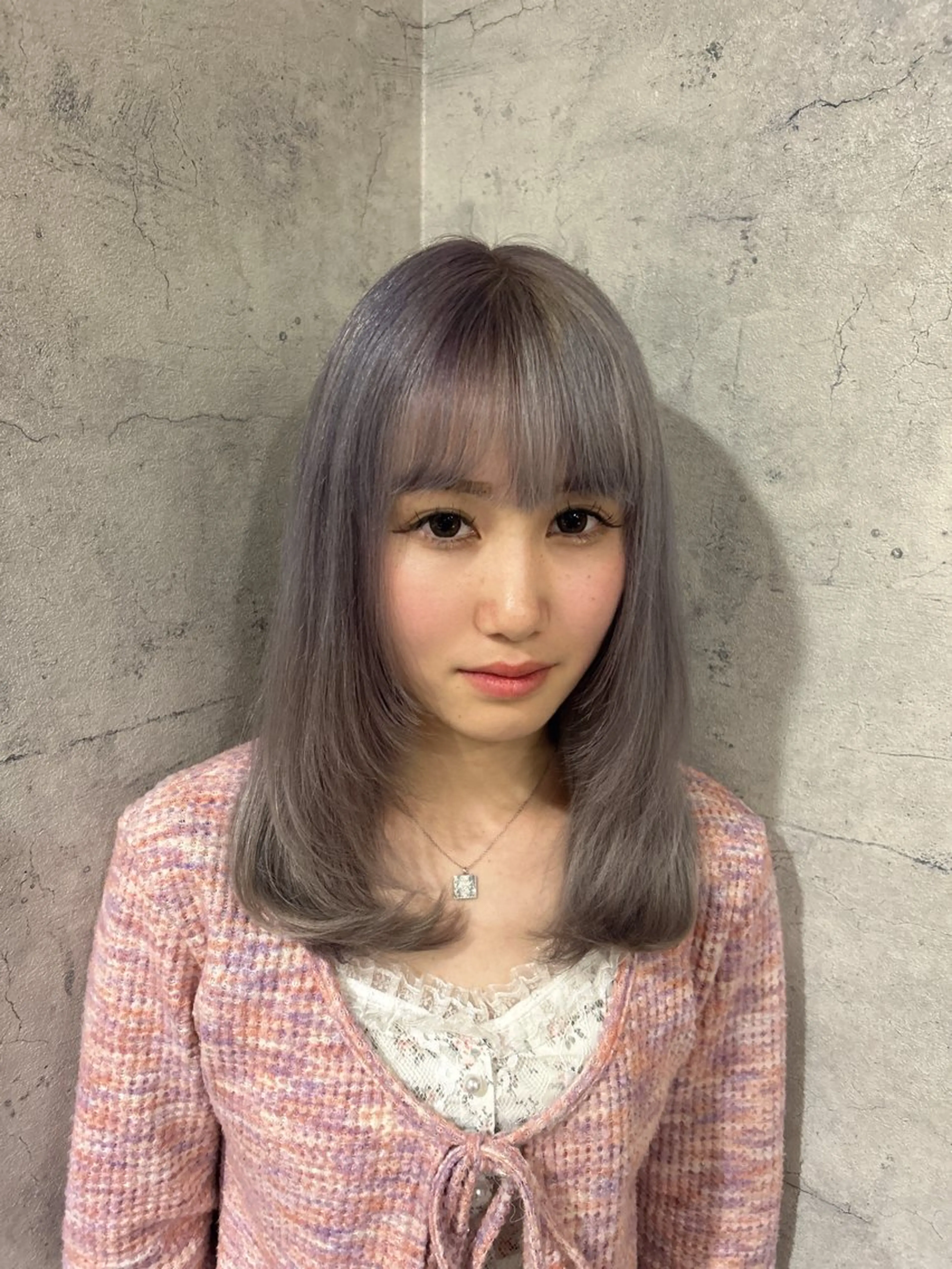 セミロング カラー カット ヘアカラー ハイトーン🇰🇷 19歳美容師アリルのヘアスタイル