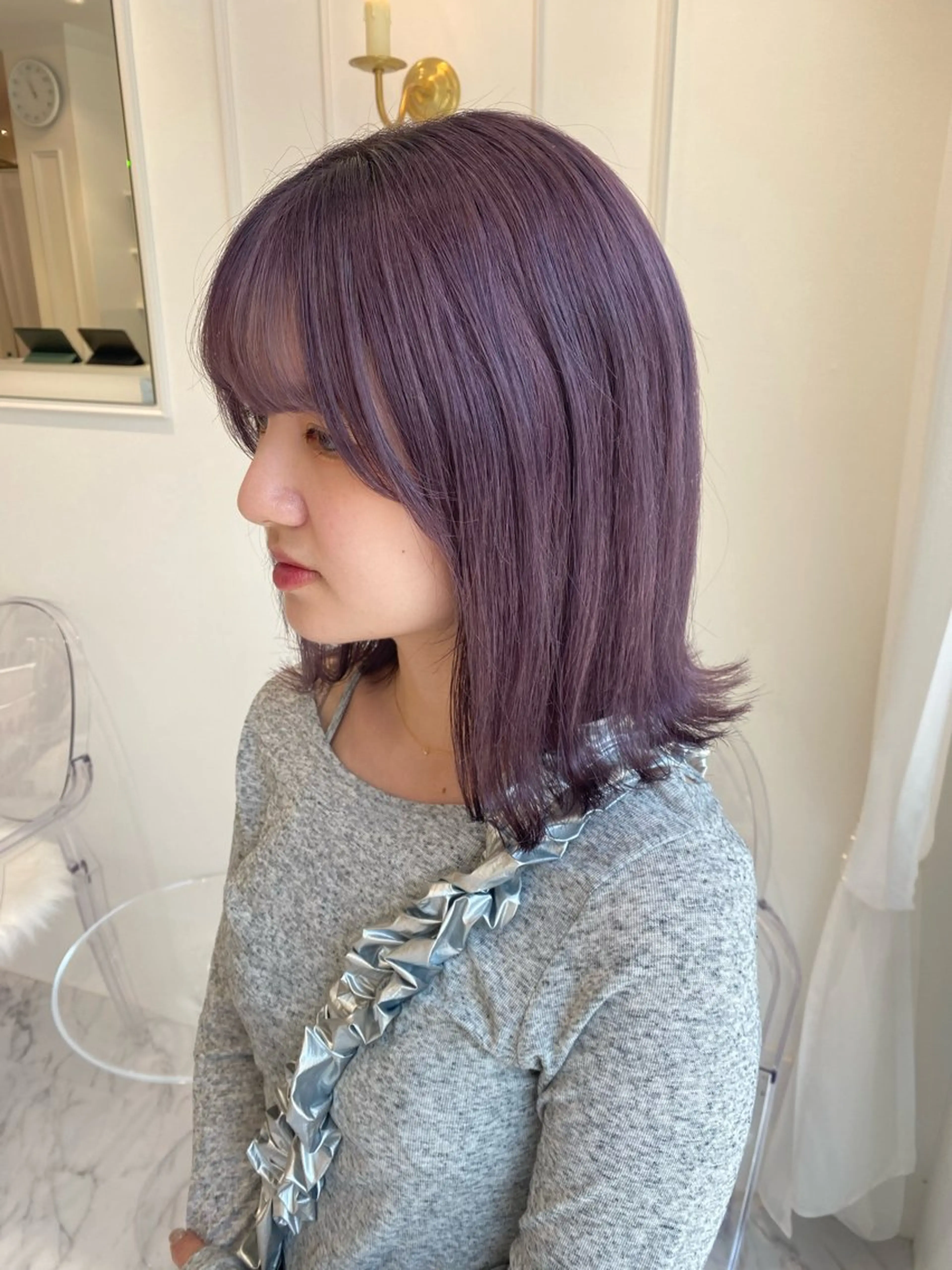 ミディアム カラー ヘアカラー ParveMix 🌝🫧山本 玲南のヘアスタイル