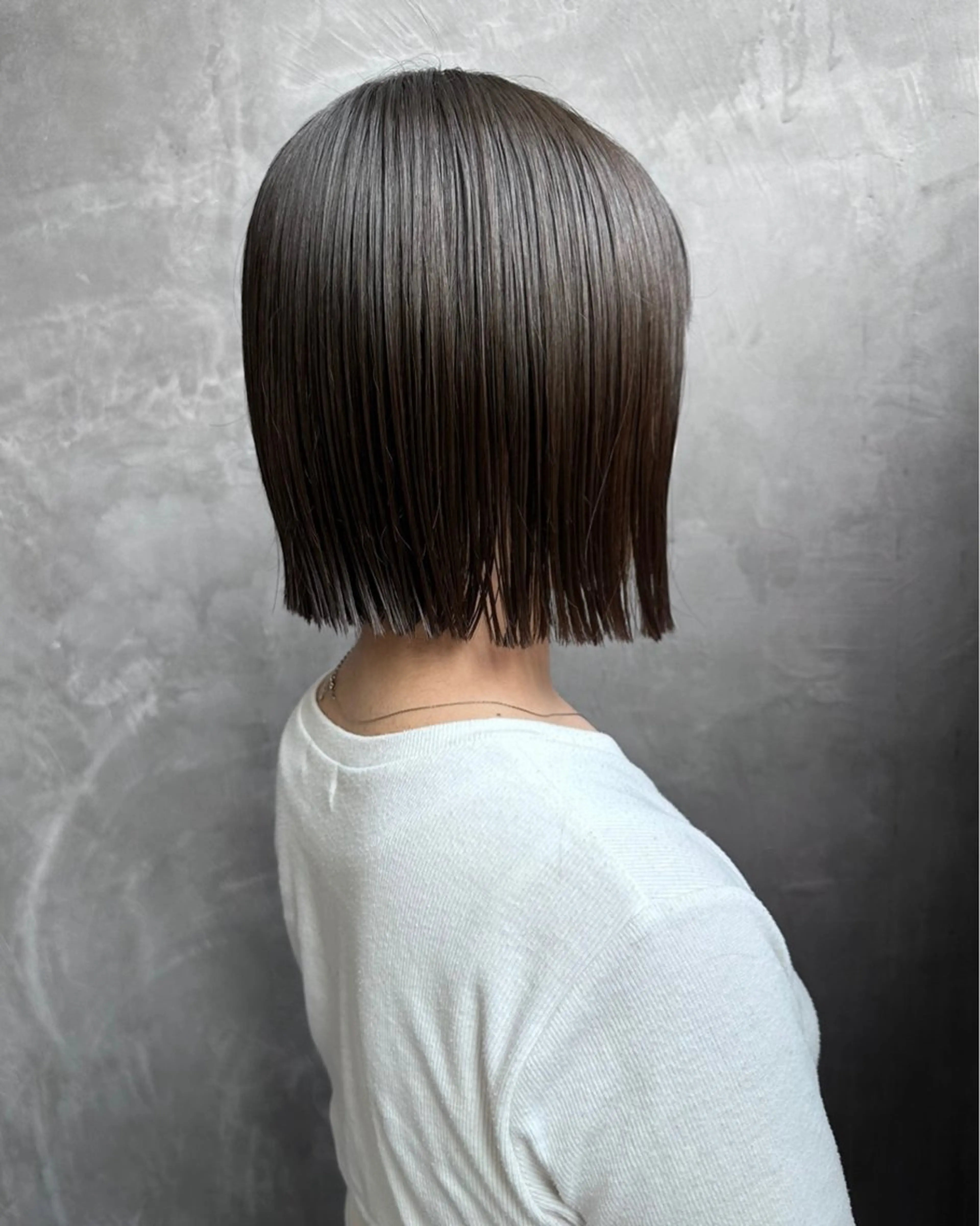 ミディアム カット ヘアカラー はまだ かんたのヘアスタイル