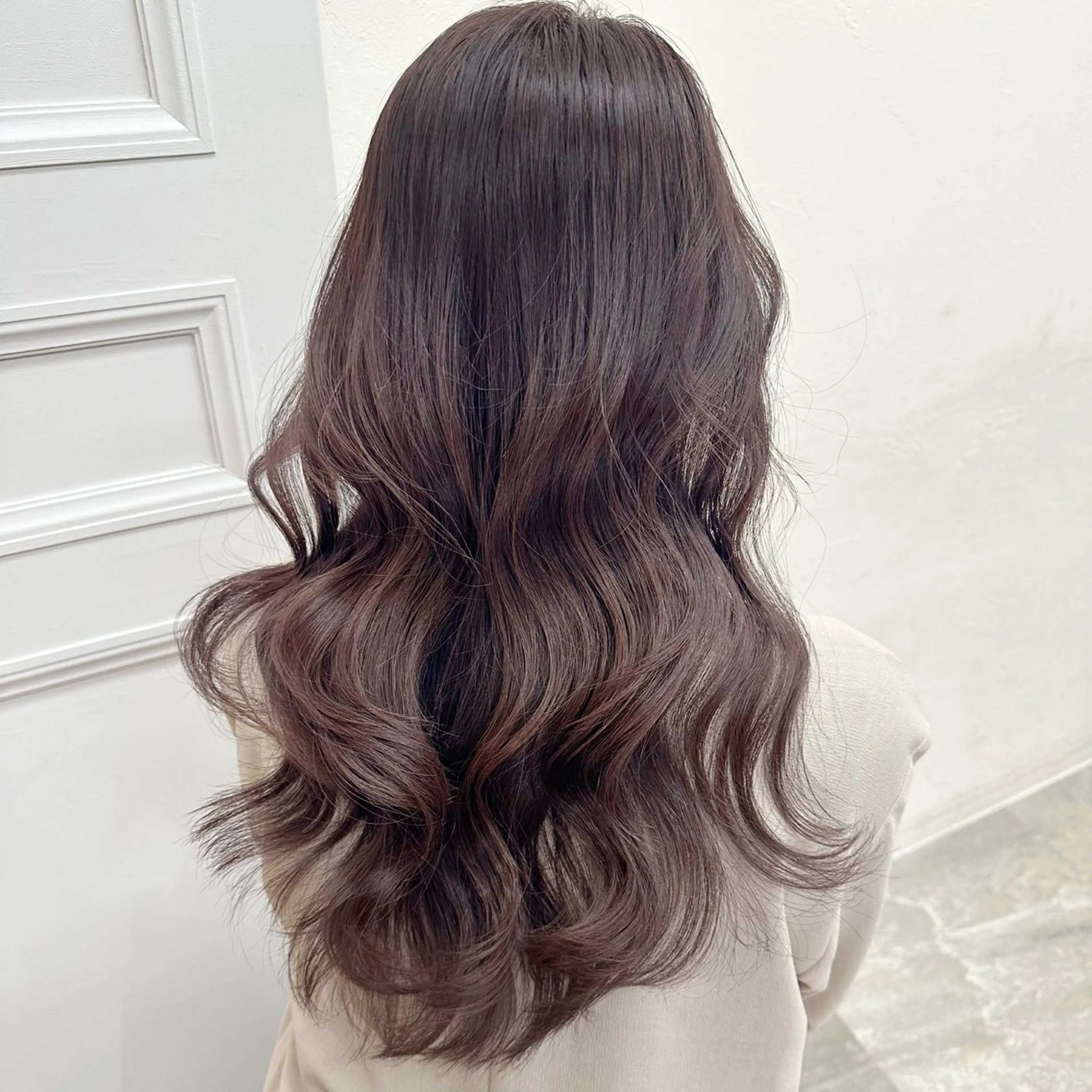 ミディアム カラー ヘアアレンジ ヘアカラー 顔周りcut/ 艶ワンカラー♥ちさきのヘアスタイル