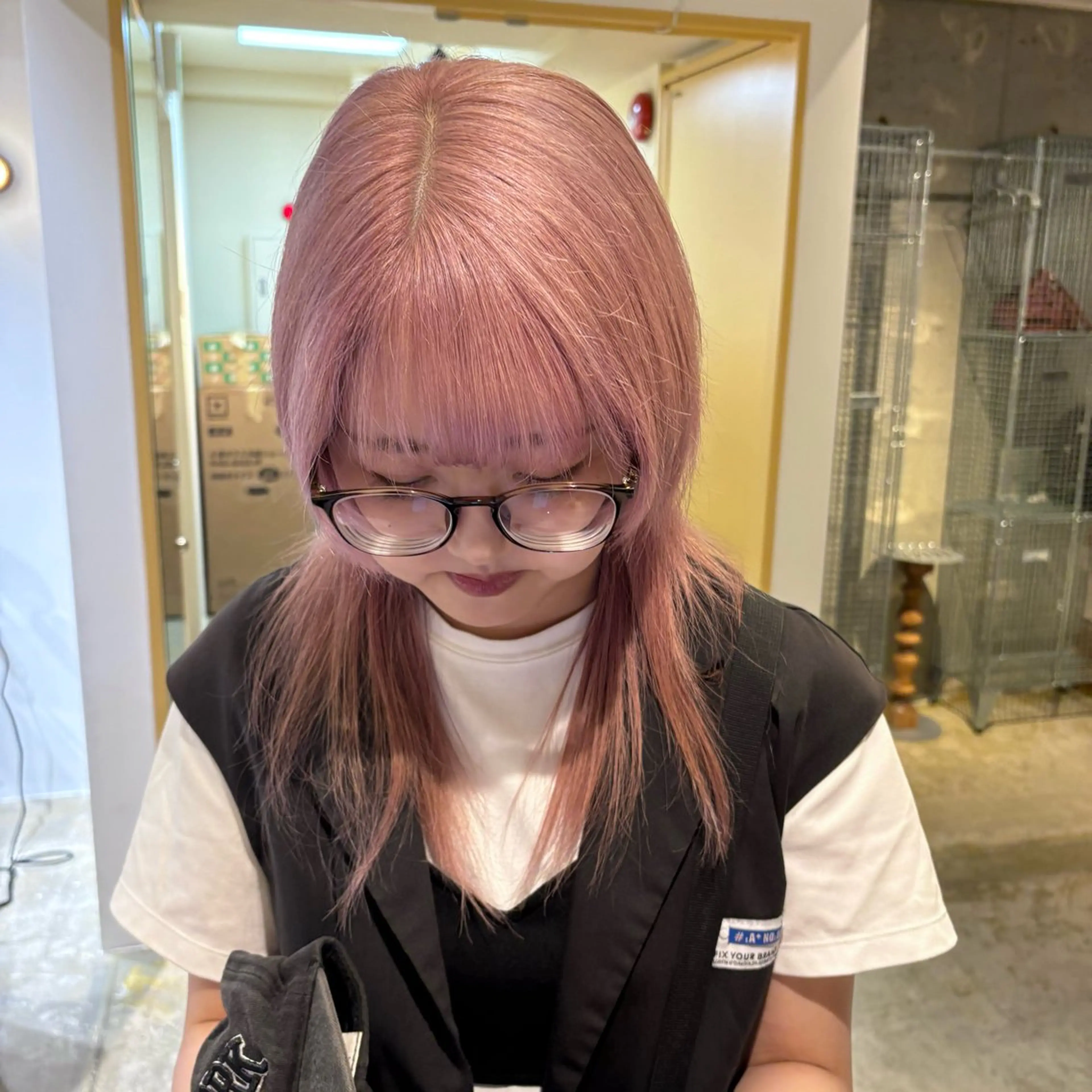 ロング カラー ピンクカラー パ ルのヘアスタイル