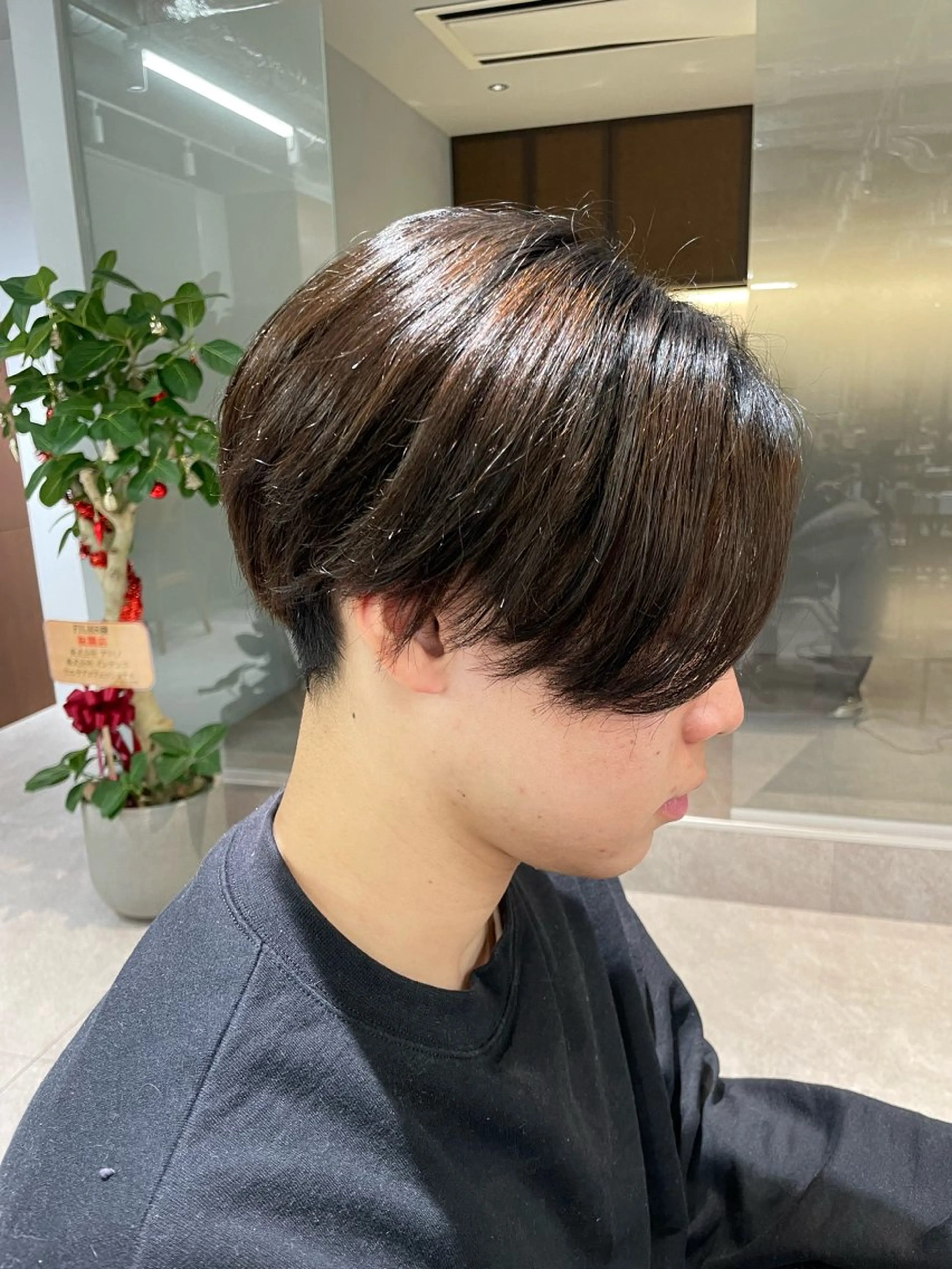 パーマ メンズ メンズパーマ ストレートパーマ Hiroki/韓国 センターパートのヘアスタイル