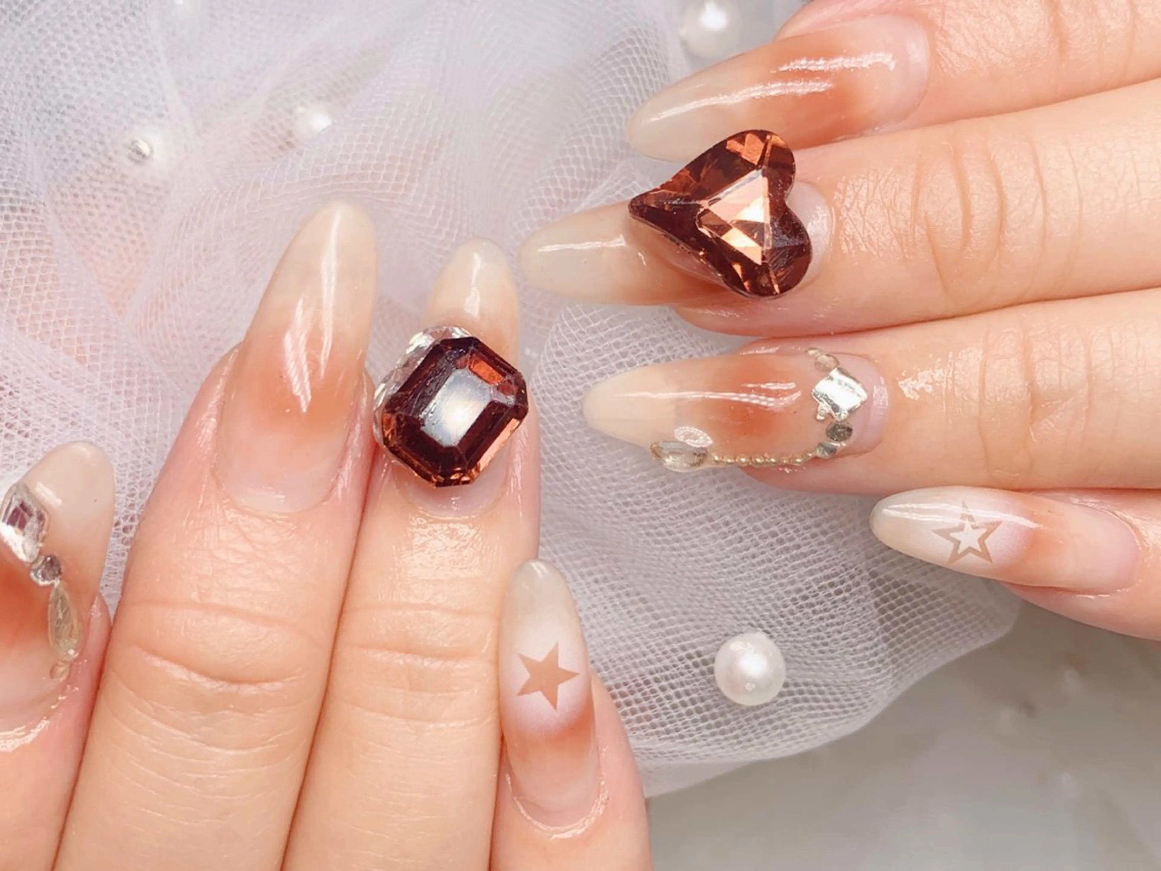 ネイル 韓国ネイル ロングネイル 春ネイル ワンホンネイル 冬ネイル H'ami nail salon所属・ハミネイルサロン ハナのネイルデザイン