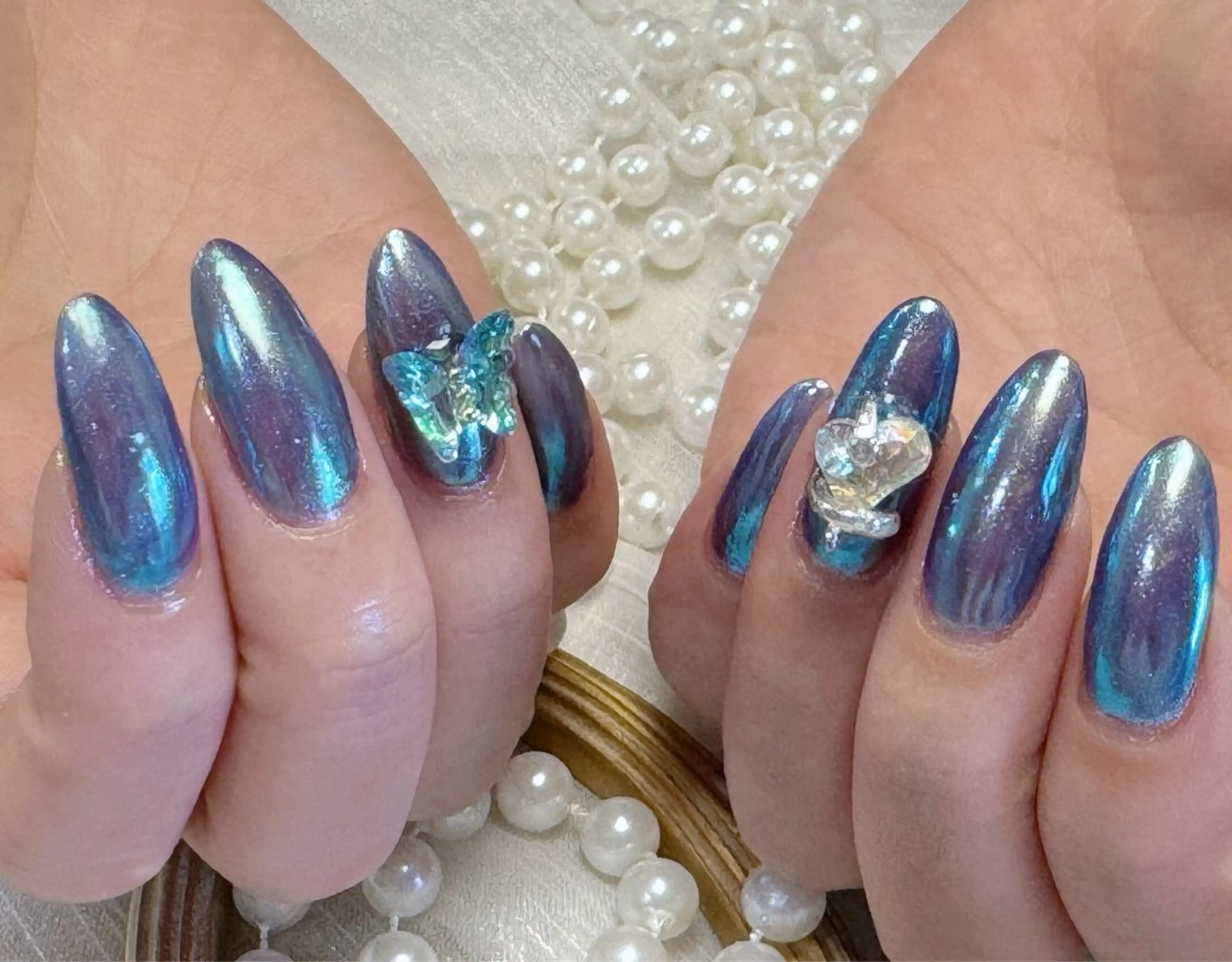 ネイル アートネイル フットネイル ジェルネイル ハート マグネットネイル Babarla Nailのネイルデザイン