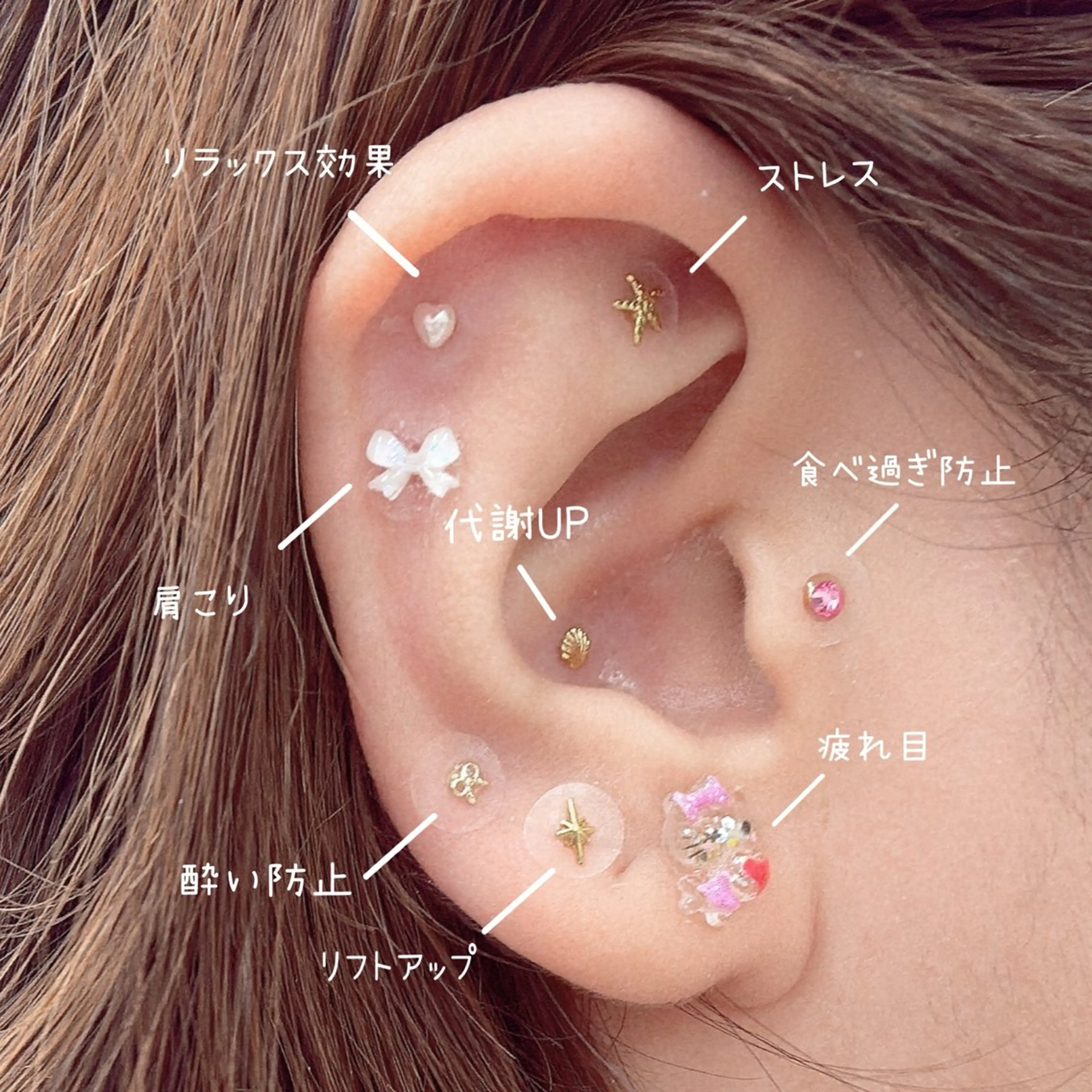 耳ツボジュエリー💎お試し🎀両耳合わせて12粒✳︎˚✧₊(ツボ押しなし)の写真