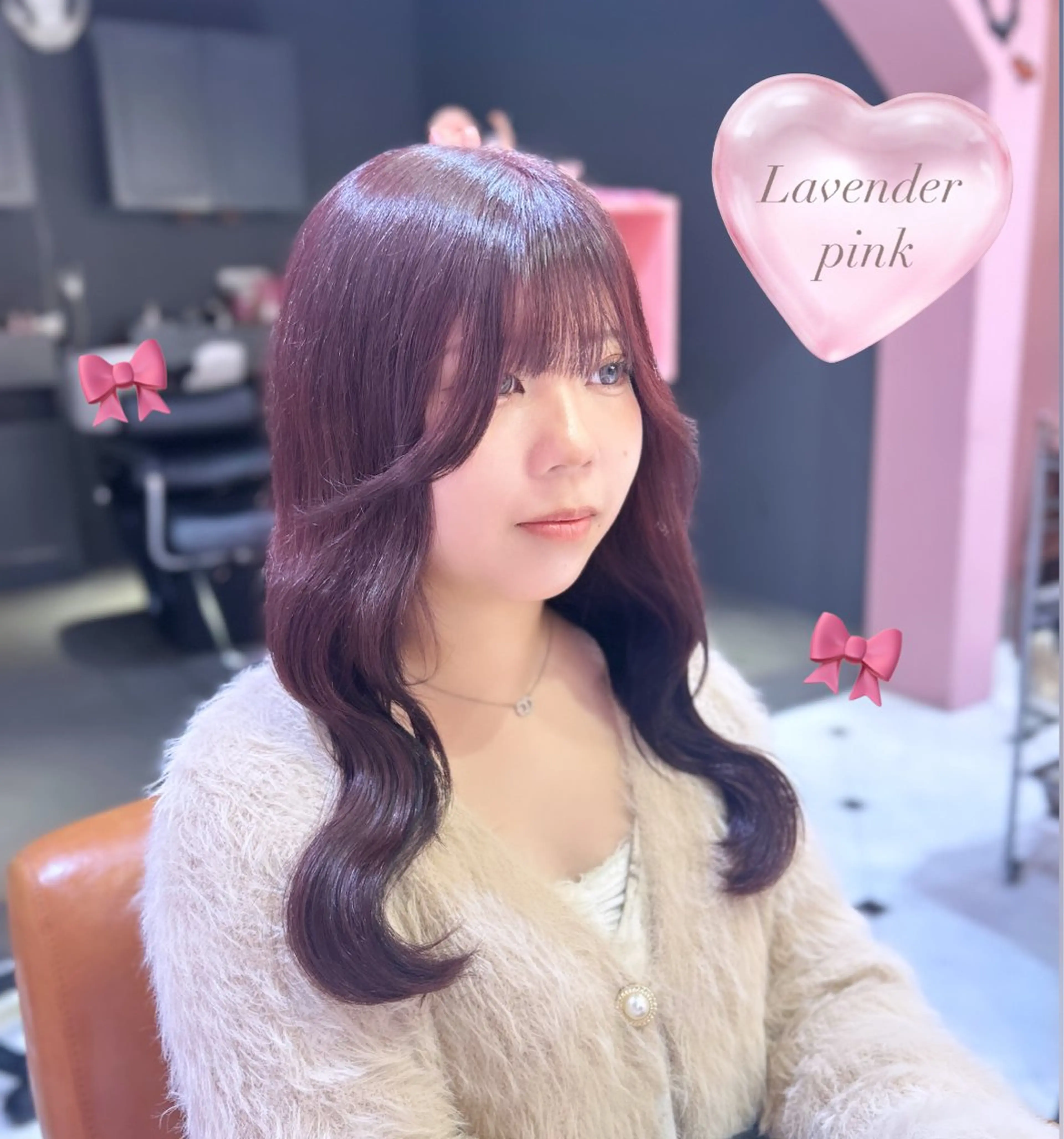 ロング カラー ラベンダーカラー ラベンダーピンク ピンクカラー ヘアカラー fish所属・横浜ショートカット♡ shiira👼🏻のヘアスタイル