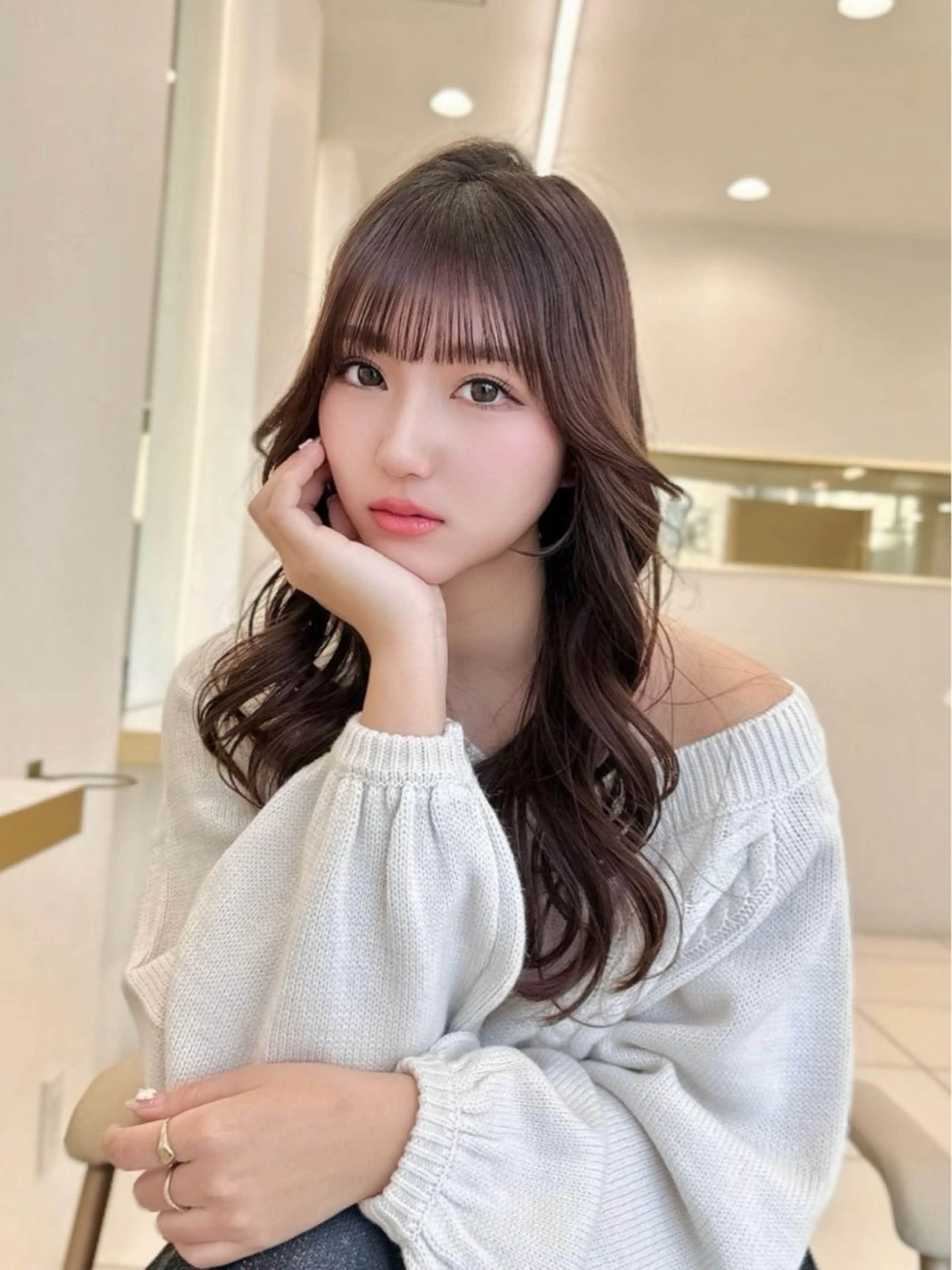 ロング カラー カット ヘアカラー トリートメント MAEUL luna所属・前髪顔周り/レイヤー 韓国/桔川恒のヘアスタイル