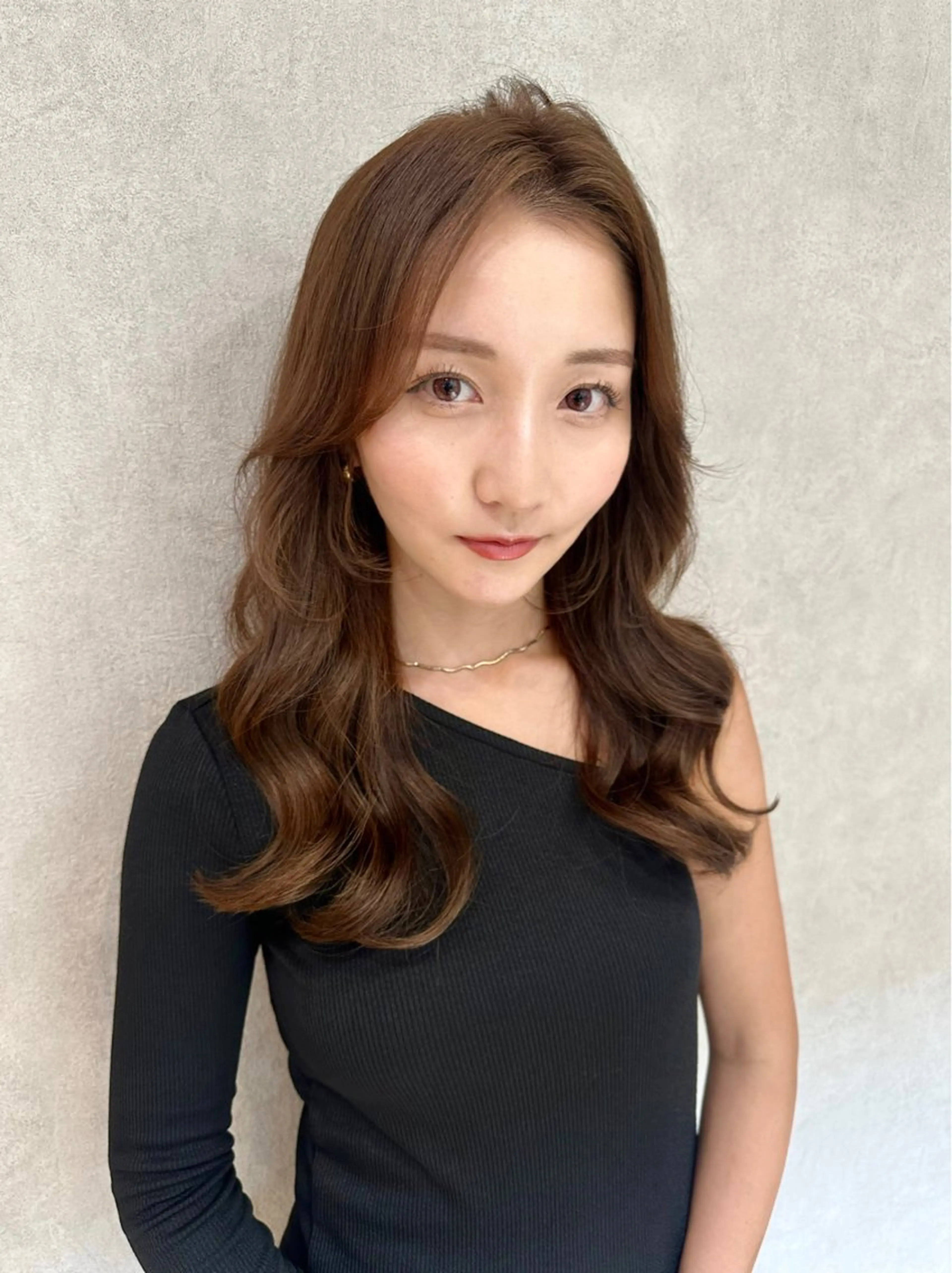 セミロング 顔まわりレイヤー 学生 髪質改善 韓国風ヘア レイヤーカット カット ヘアカラー トリートメント ヘアセット 韓国ヘア/レイヤー/ 髪質改善/銀座/田島のヘアスタイル