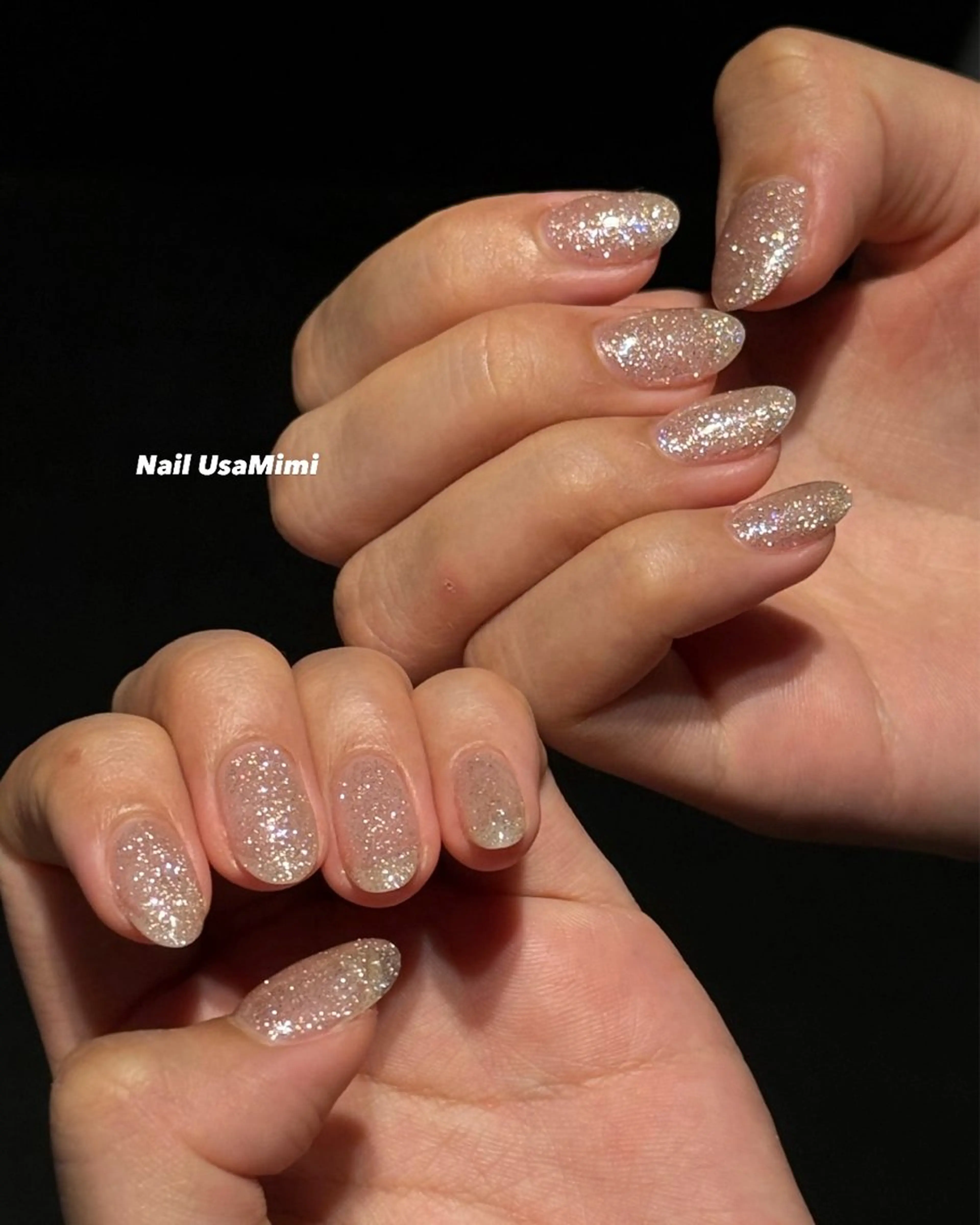 ネイル ジェルネイル 氷ネイル・うるうるネイル キラキラネイル 韓国ネイル マグネットネイル ハンドネイル 本町ネイルNail UsaMimiのネイルデザイン